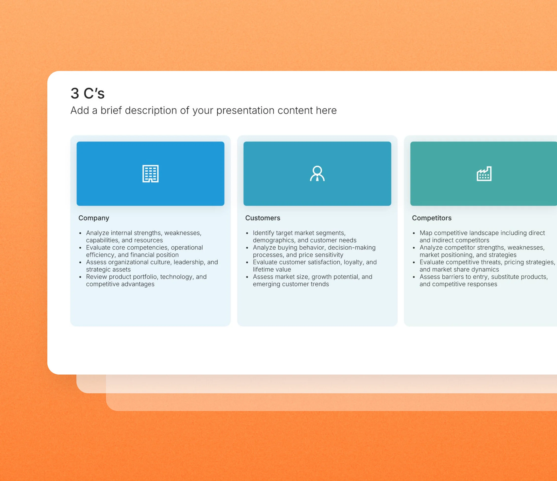 Business framework templates in the Choladeck slide library