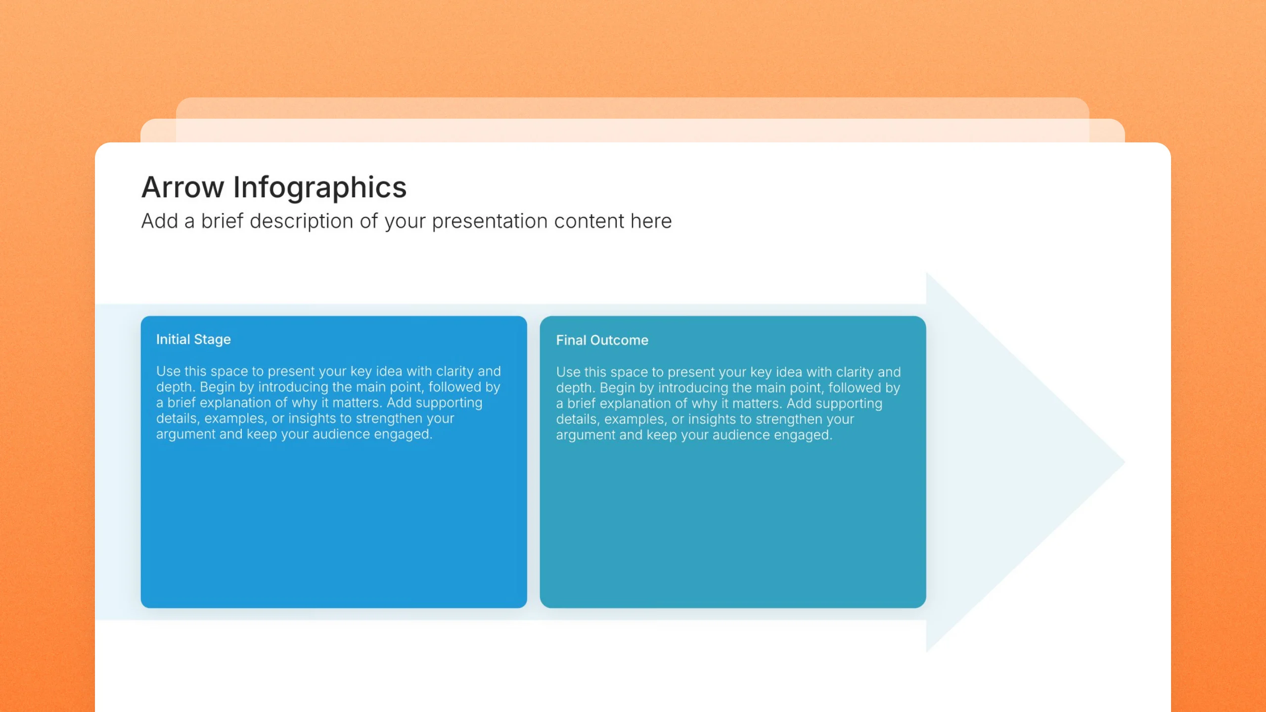 Arrow infographic slides, 5 editable layouts