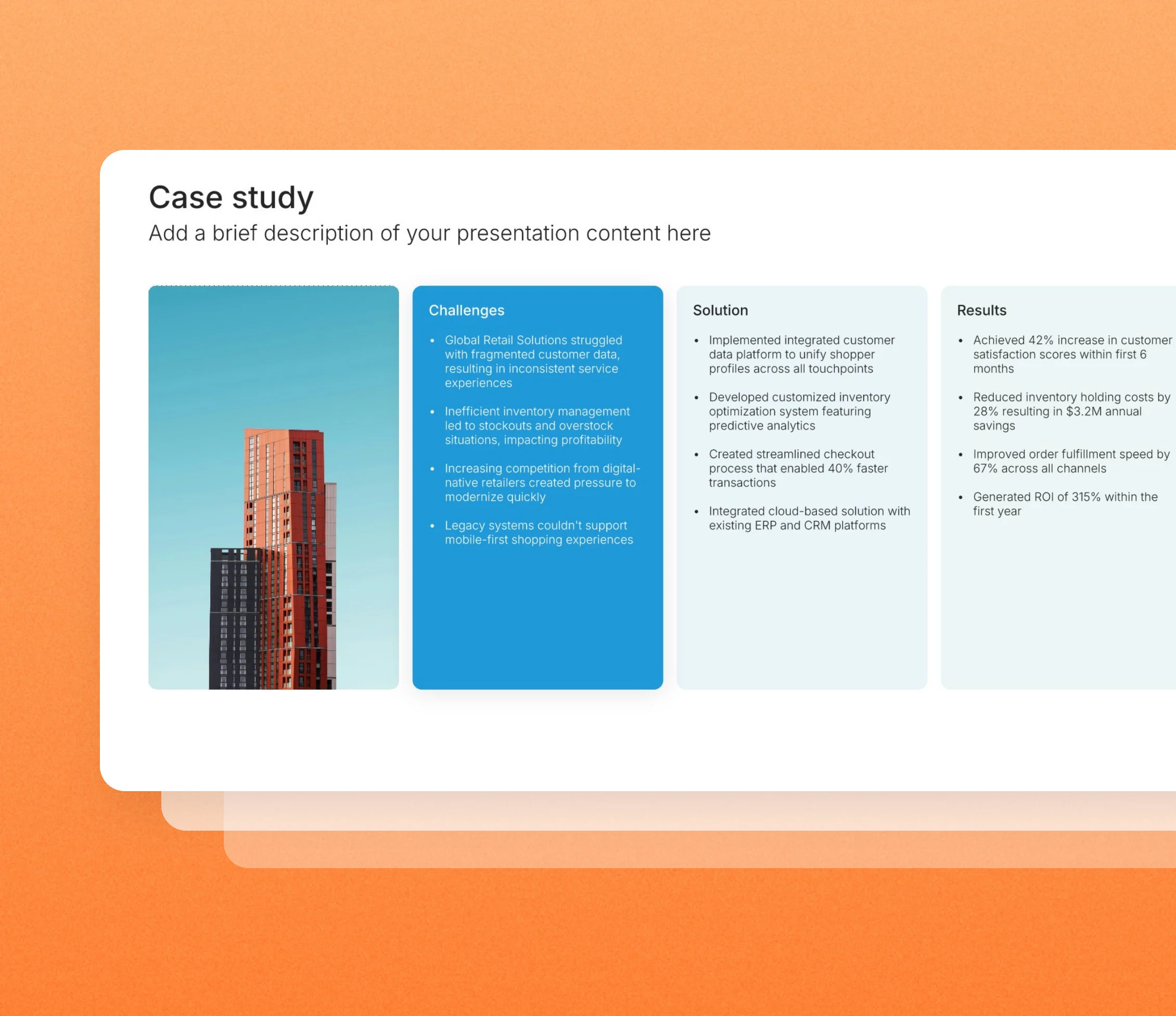 Case study slide templates in the Choladeck slide library