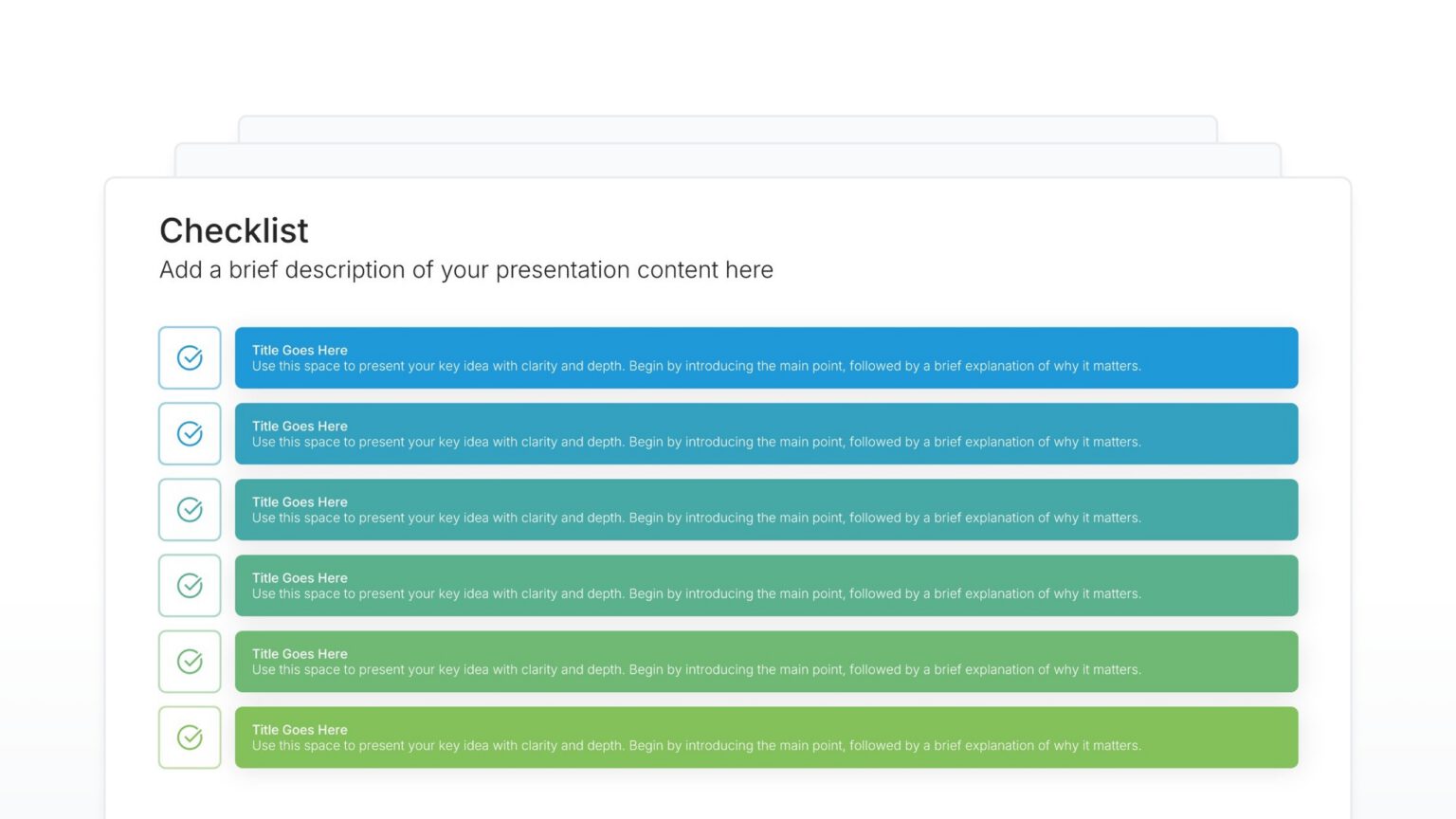 Checklist Slides: Display Tasks and Items to Complete
