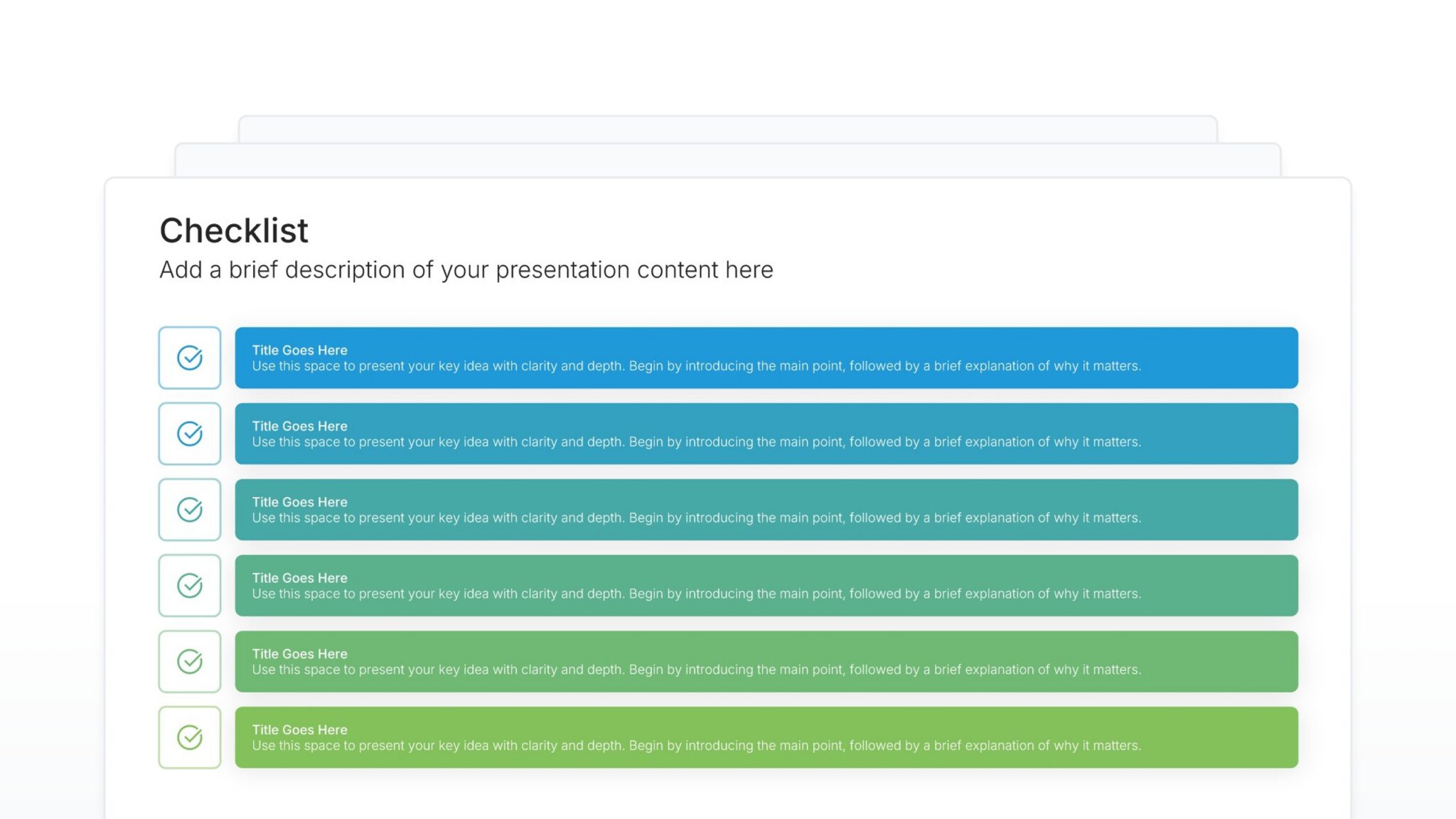 Checklist Slides: Display Tasks and Items to Complete
