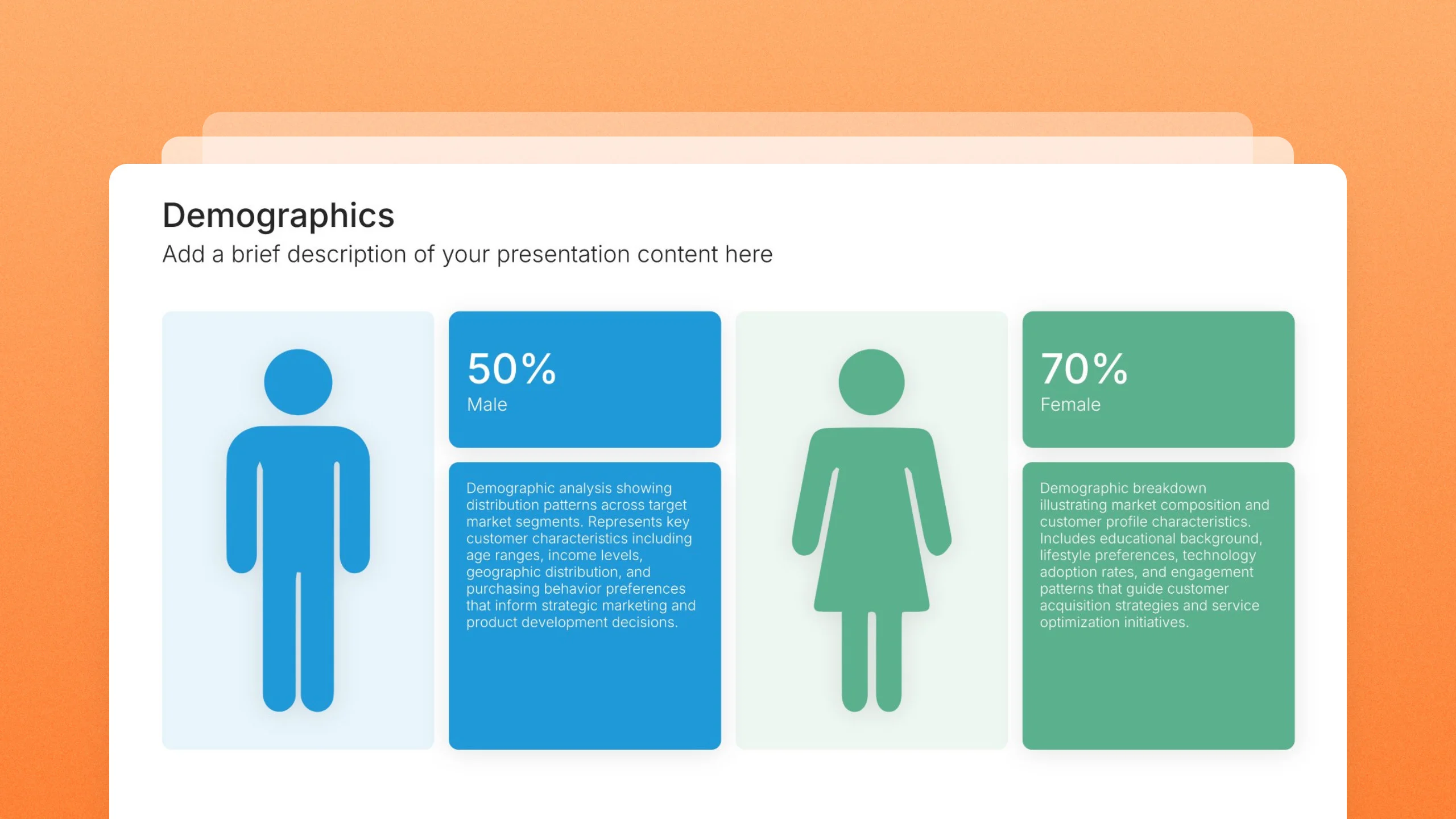 Demographic infographic template slides, 54 editable layouts
