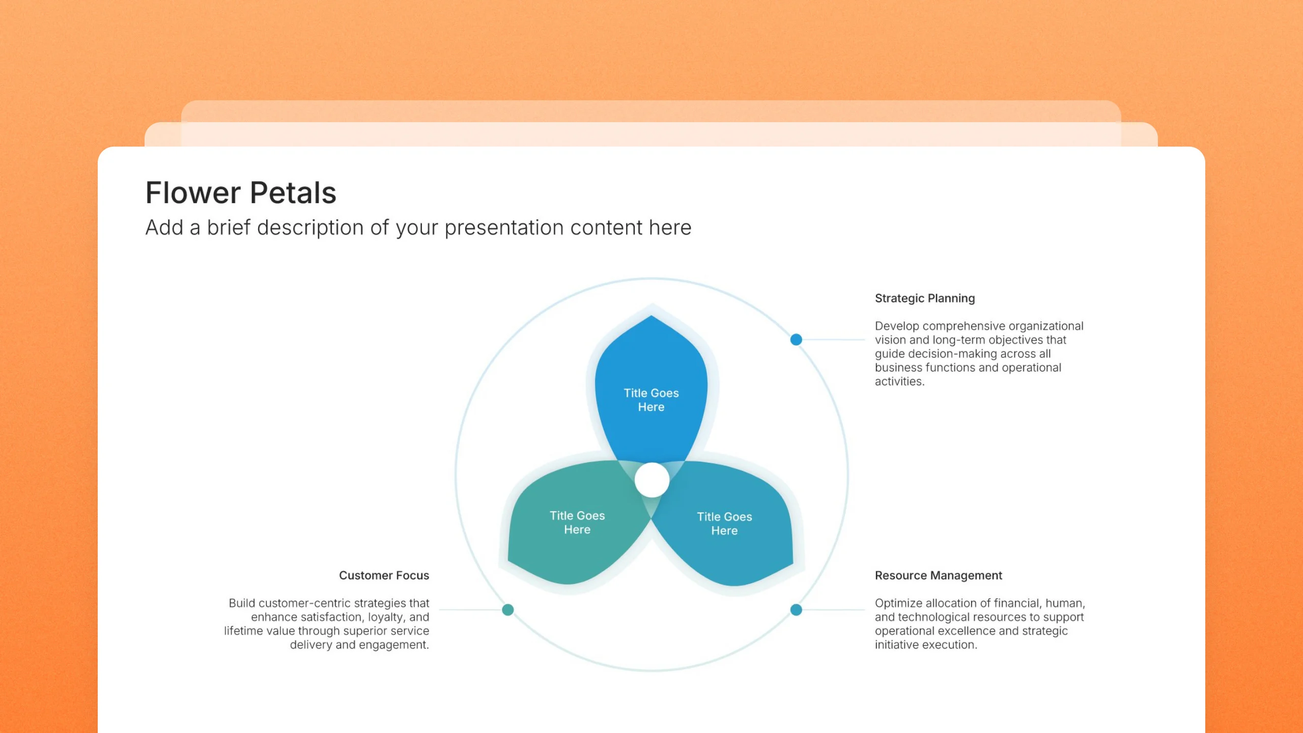 Flower infographic template slides, 4 editable layouts