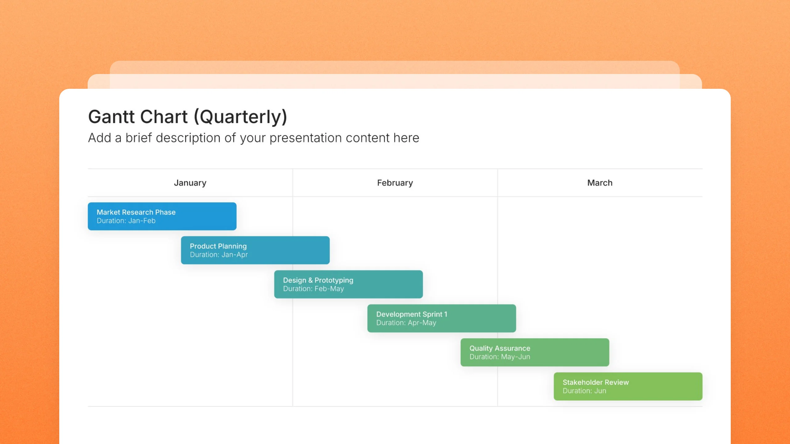 Gantt chart slide templates, 39 editable layouts