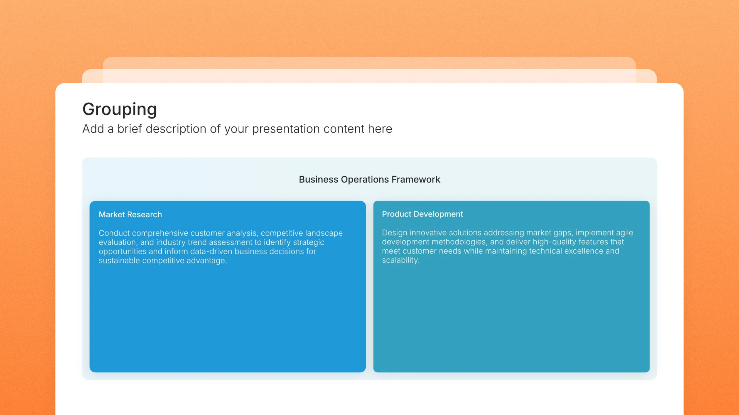 Grouping slides, 54 editable layouts