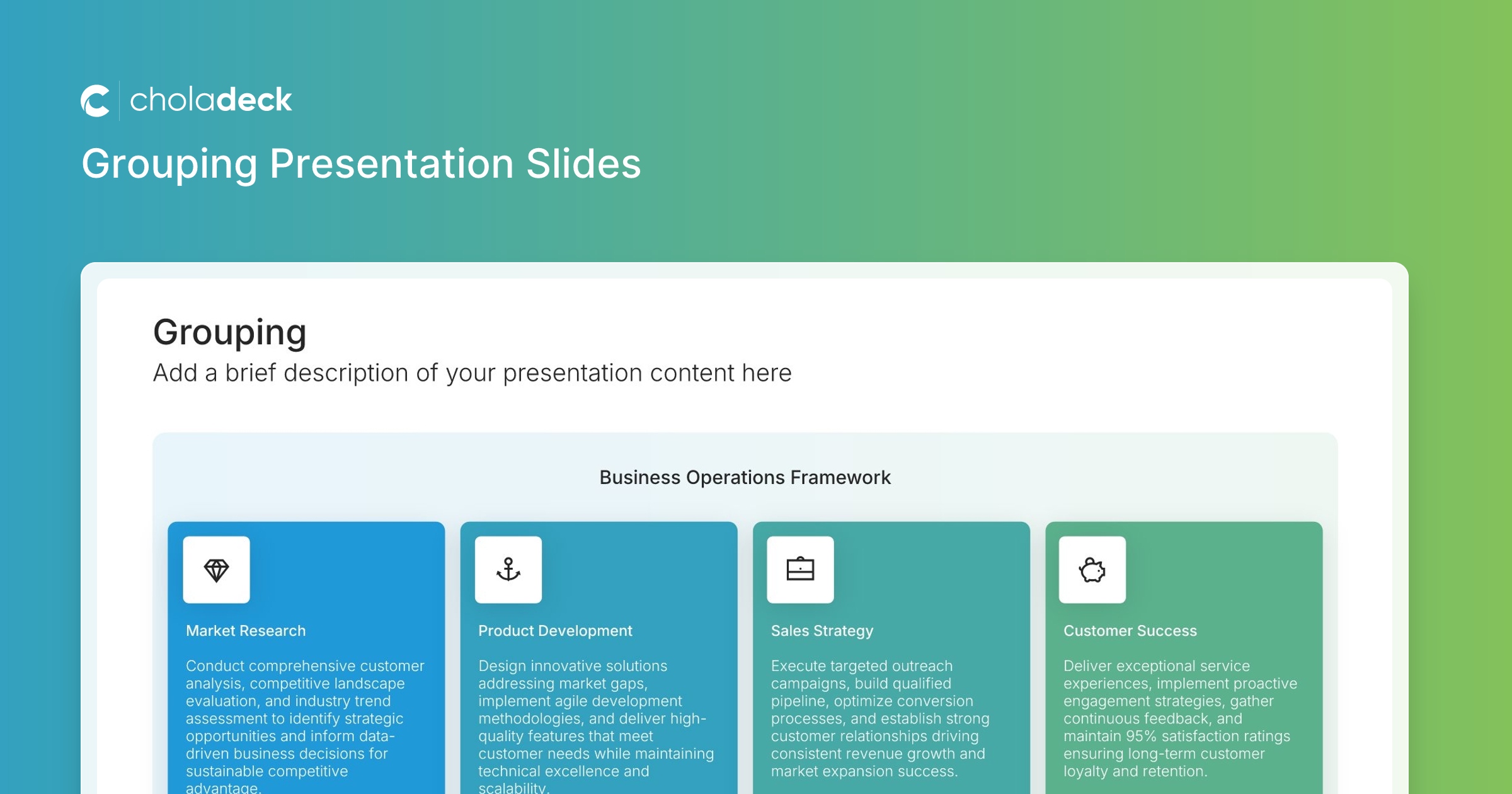 Grouping Slides: Organize Items into Clear Categories