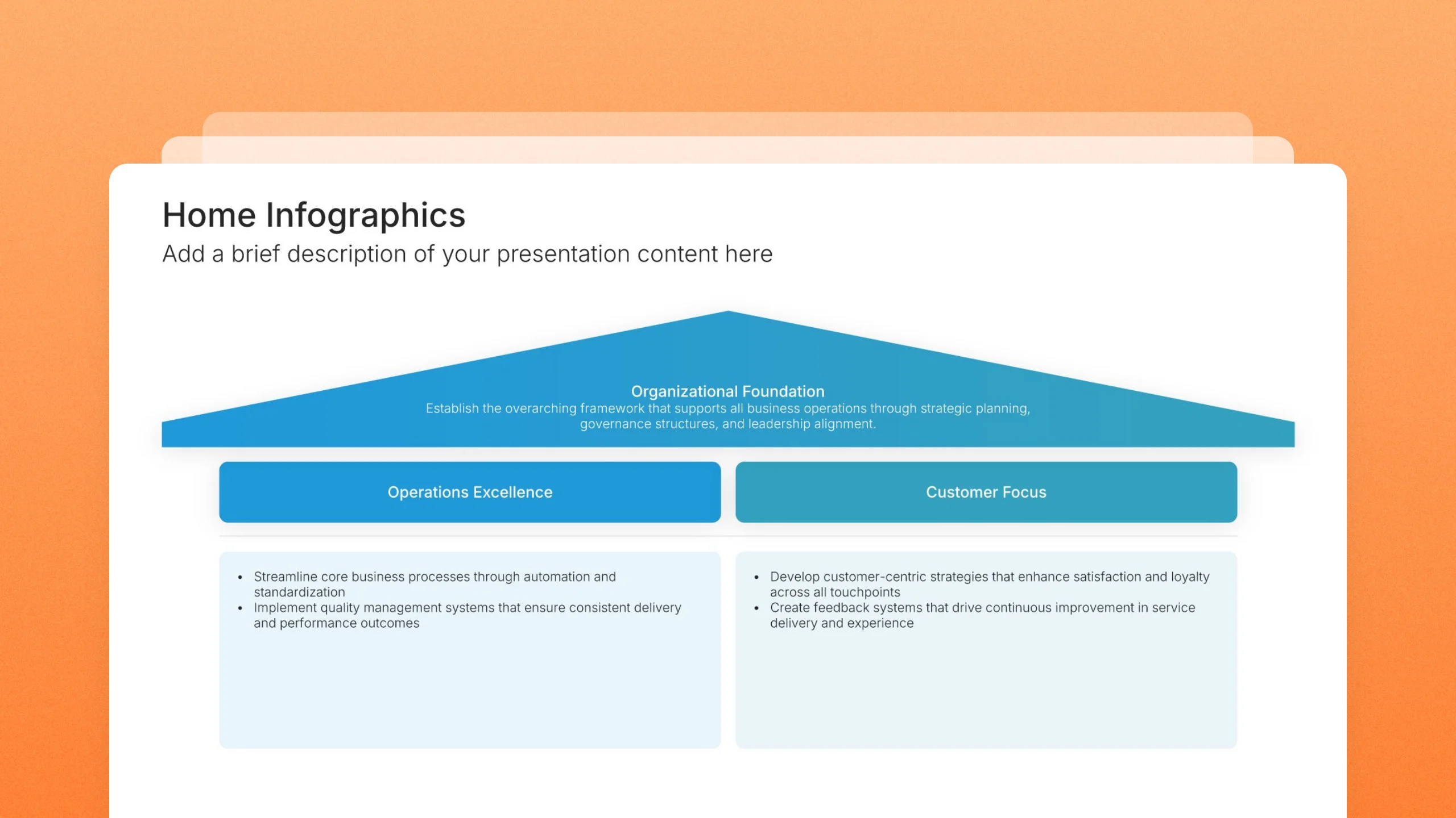 Home infographic slides, 11 editable layouts