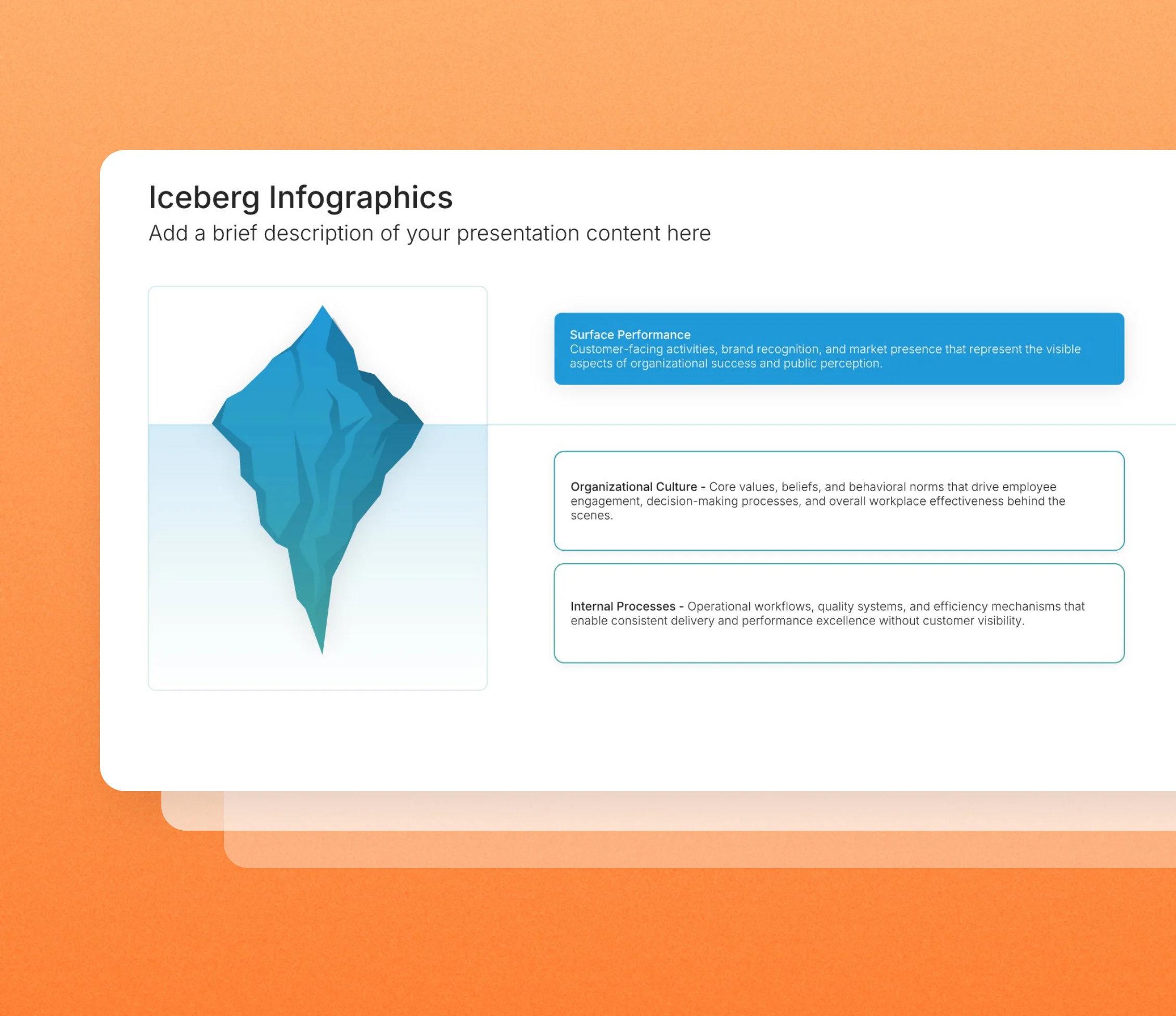 Iceberg infographic slides in the Choladeck slide library