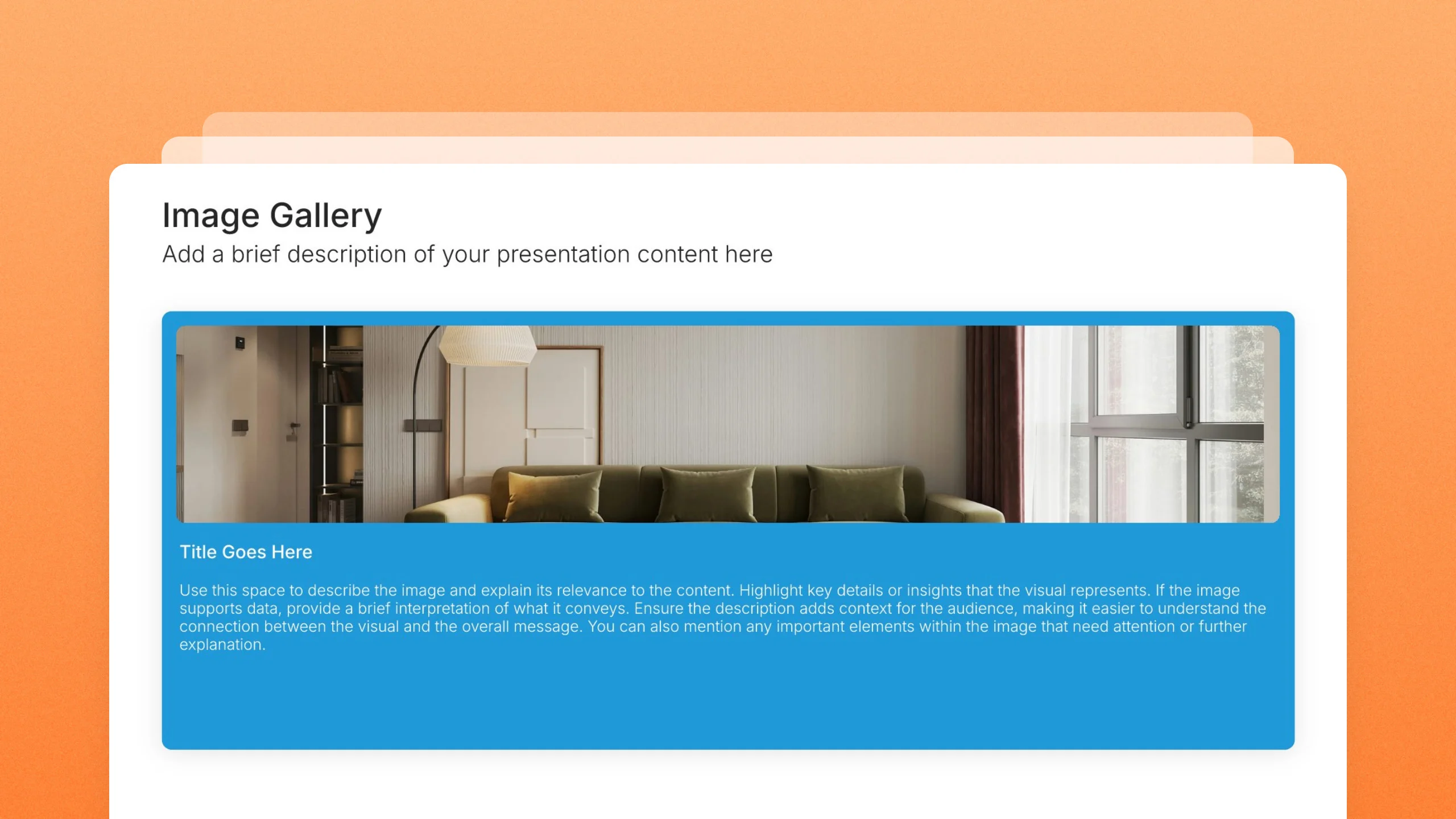 Image gallery slides, 318 editable layouts