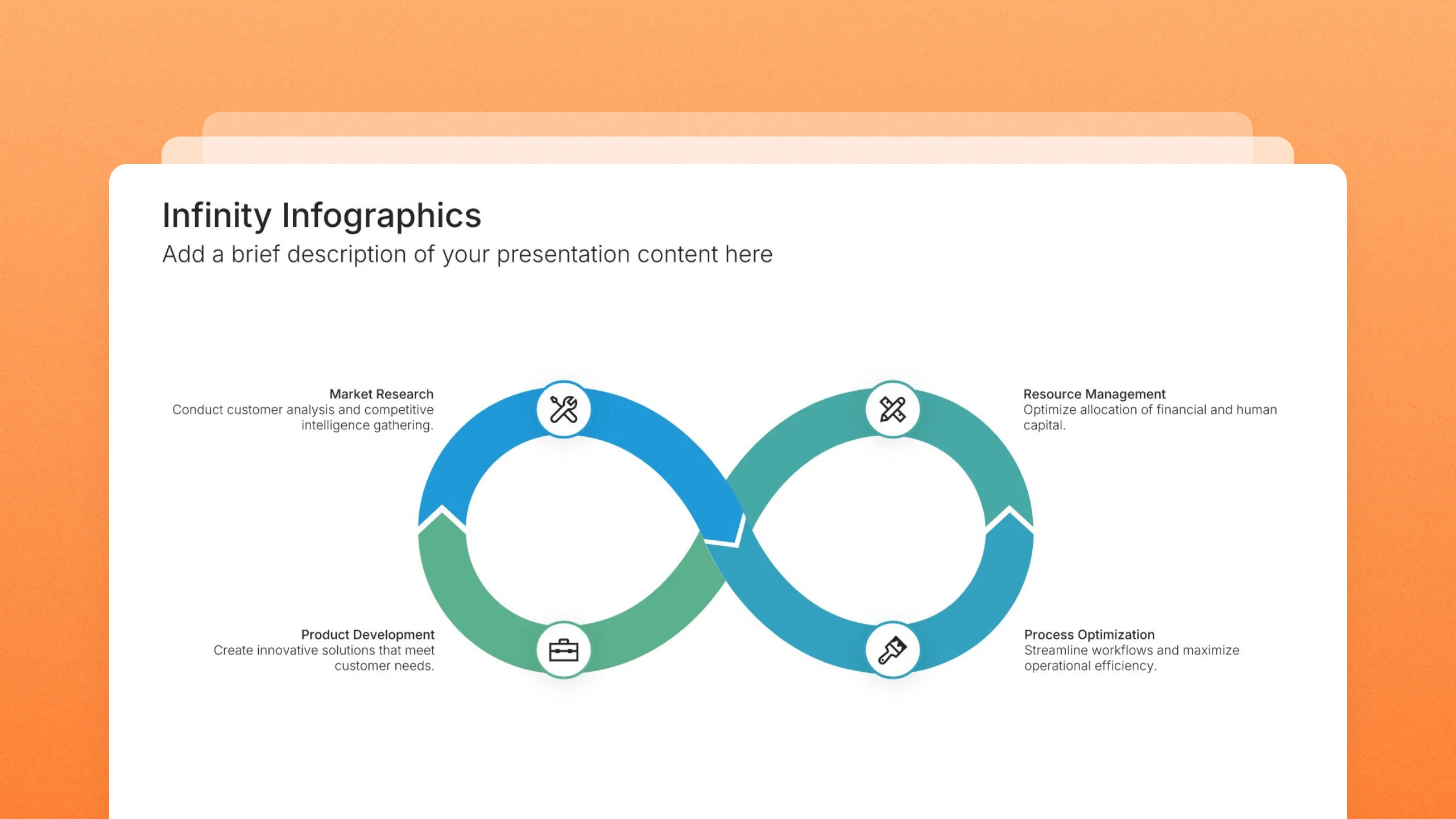 Infinity infographic slides, 3 editable layouts