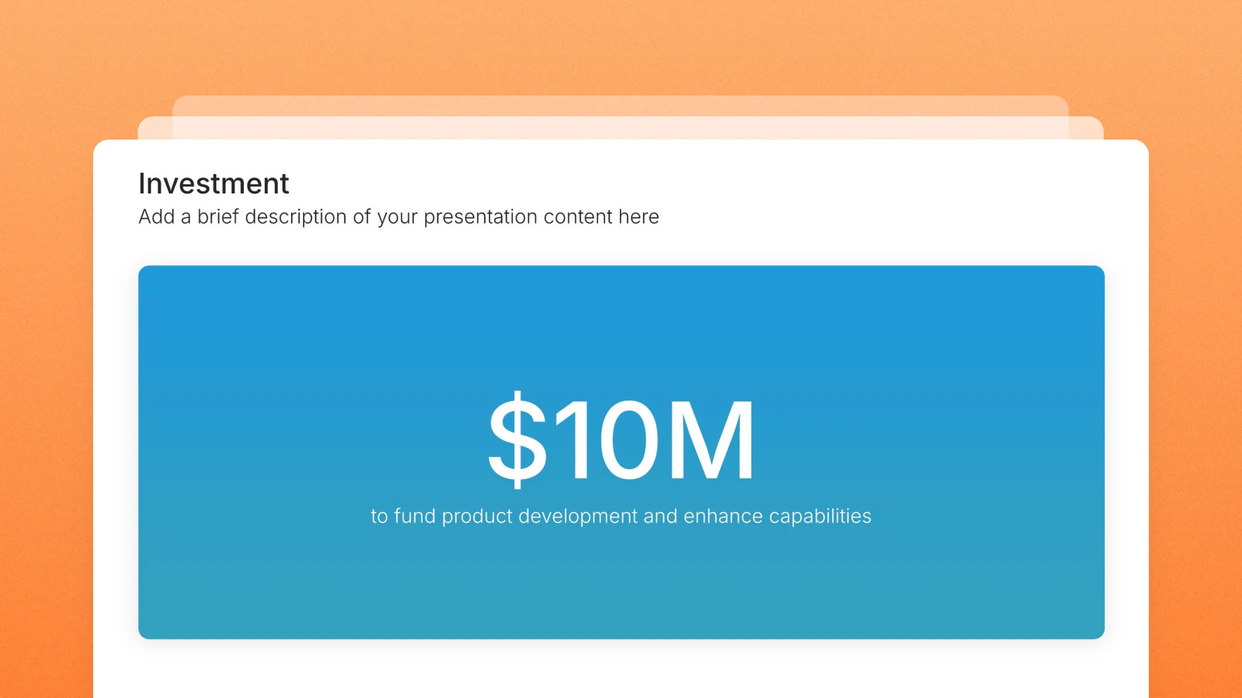 Investment slides, 31 editable layouts