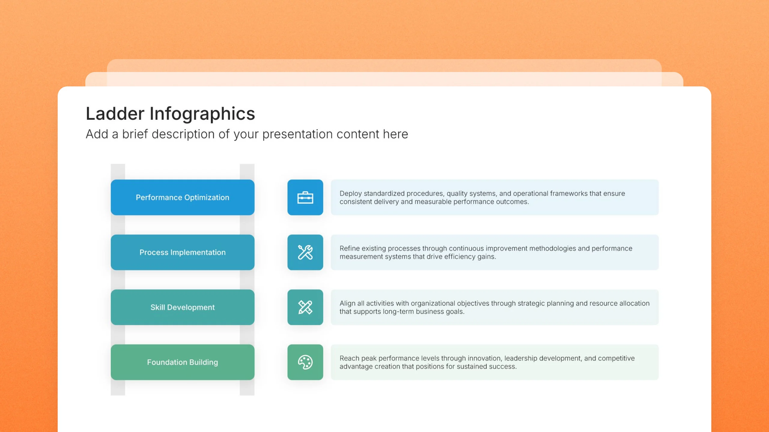 Ladder infographic slides, 3 editable layouts