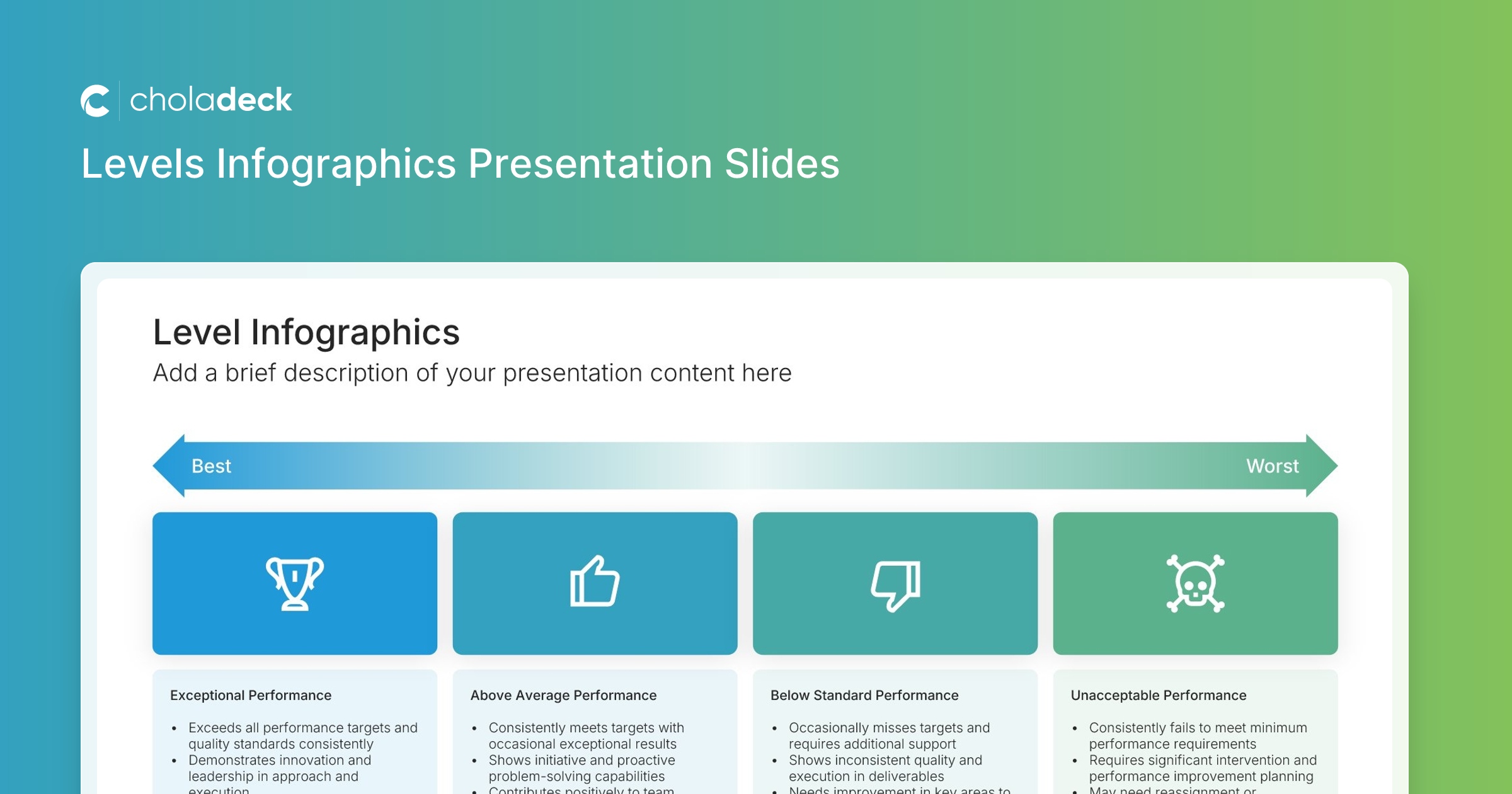 Slide Levels Level Infographic Slides: Display Tiers and Rating Scales