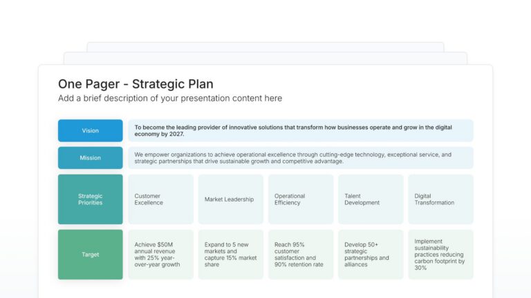 One Pager - Strategic Plan Featured Image