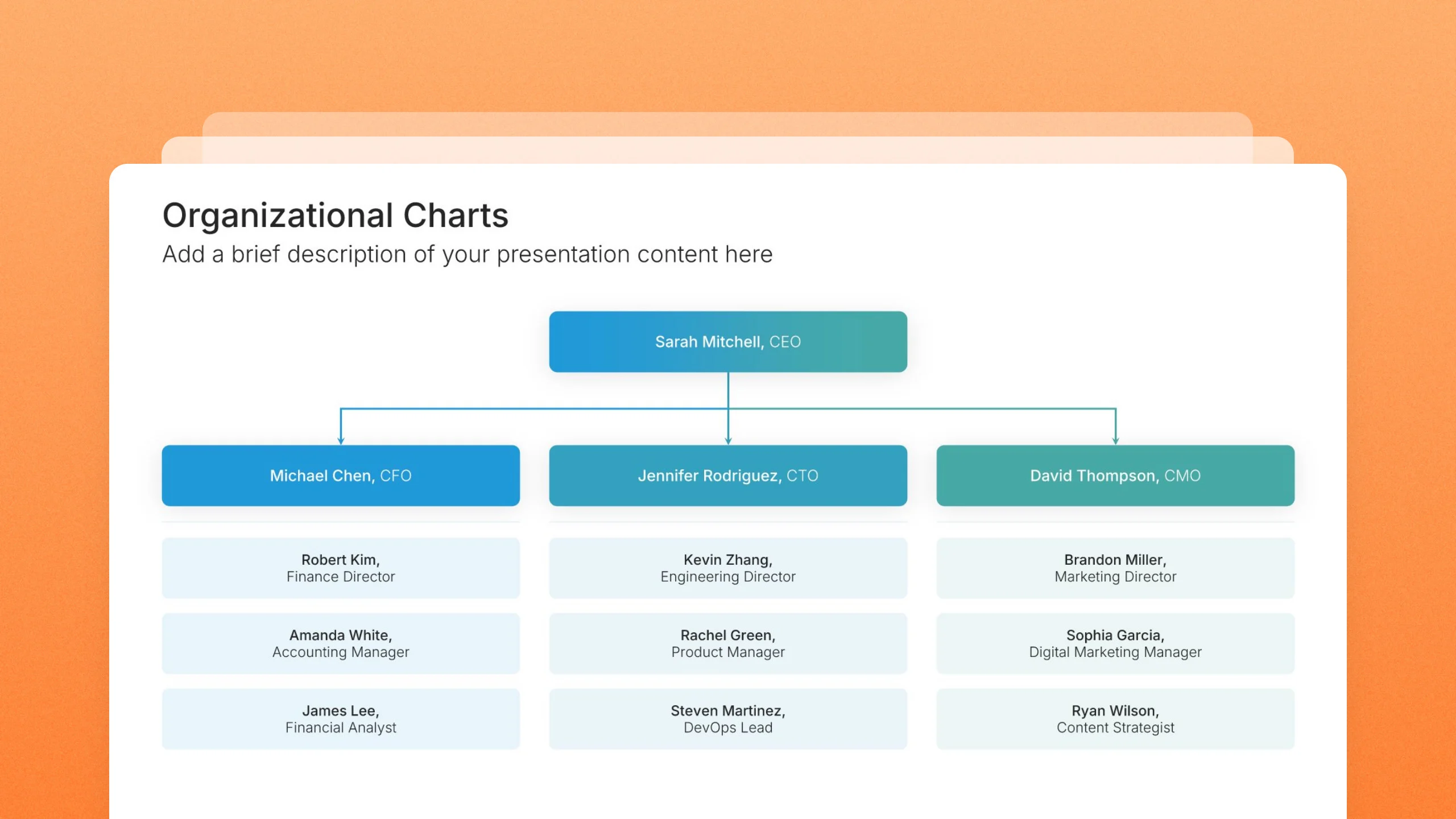 Org chart slide templates, 24 editable layouts