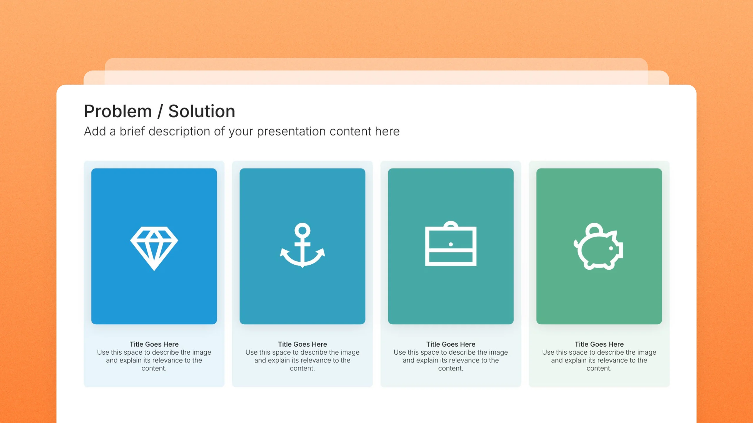 Problem and solution slides, 111 editable layouts