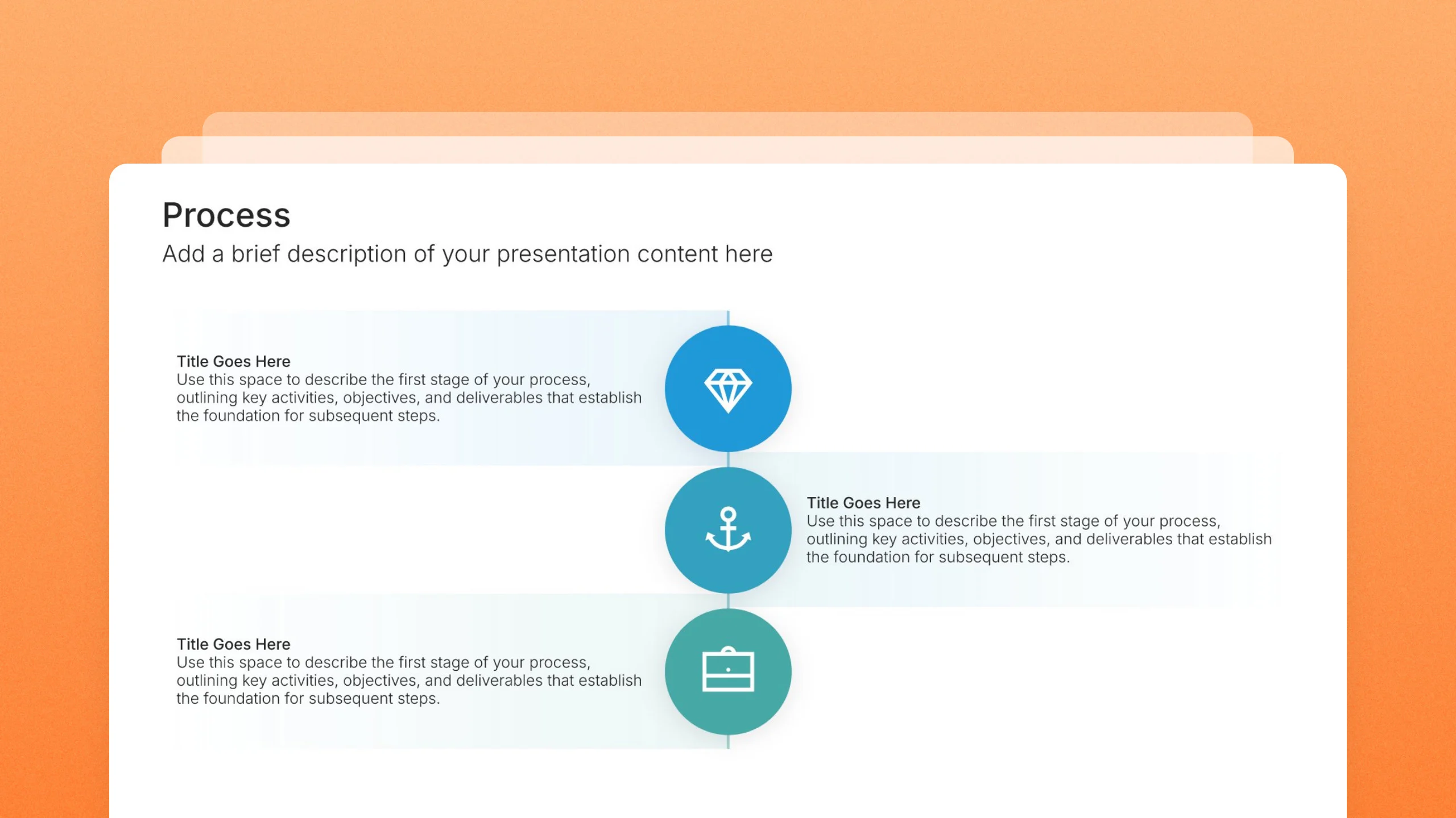 Vertical process infographic slides, 75 editable layouts