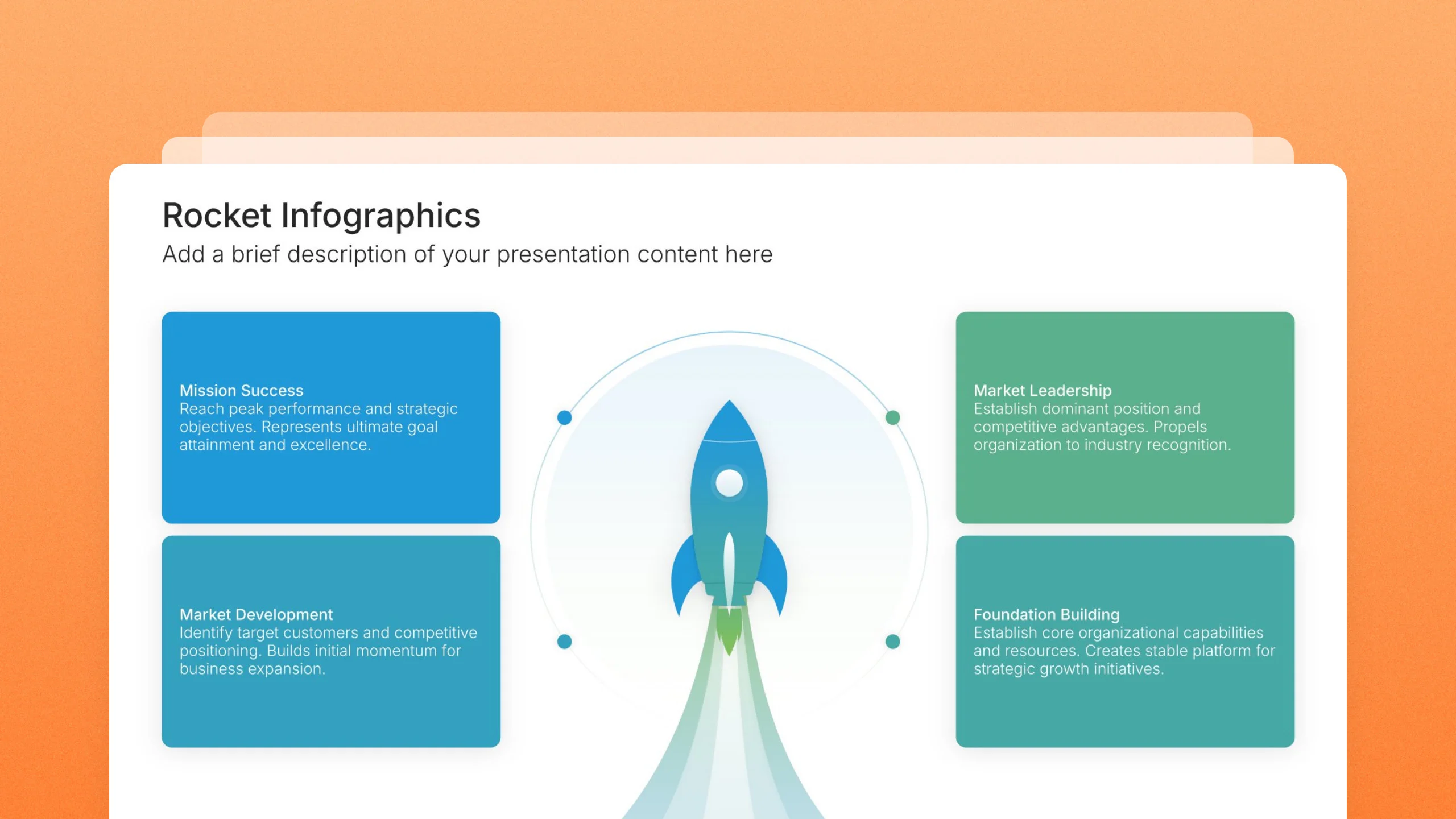 Rocket infographic slides, 14 editable layouts