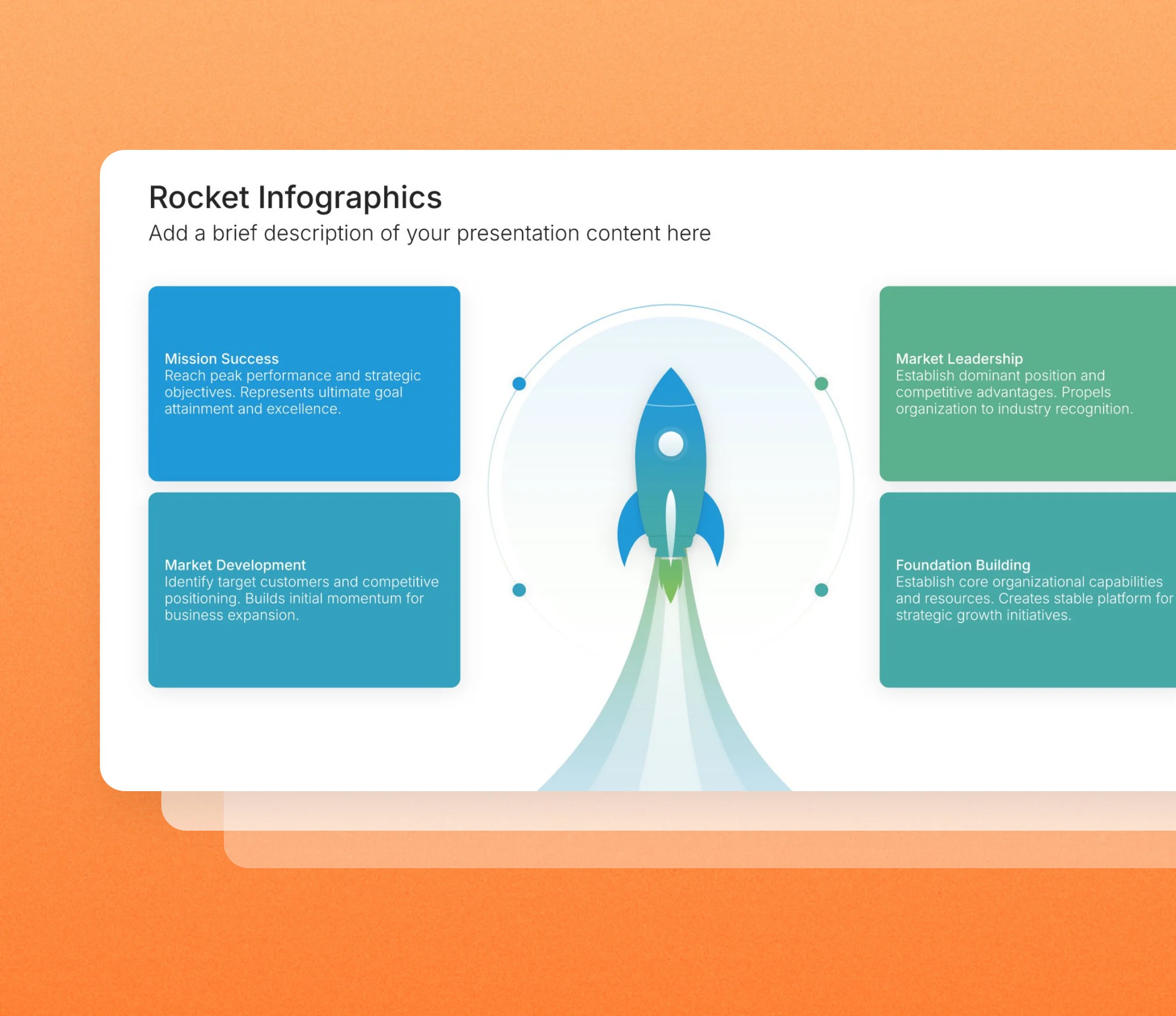 Rocket infographic slides in the Choladeck slide library