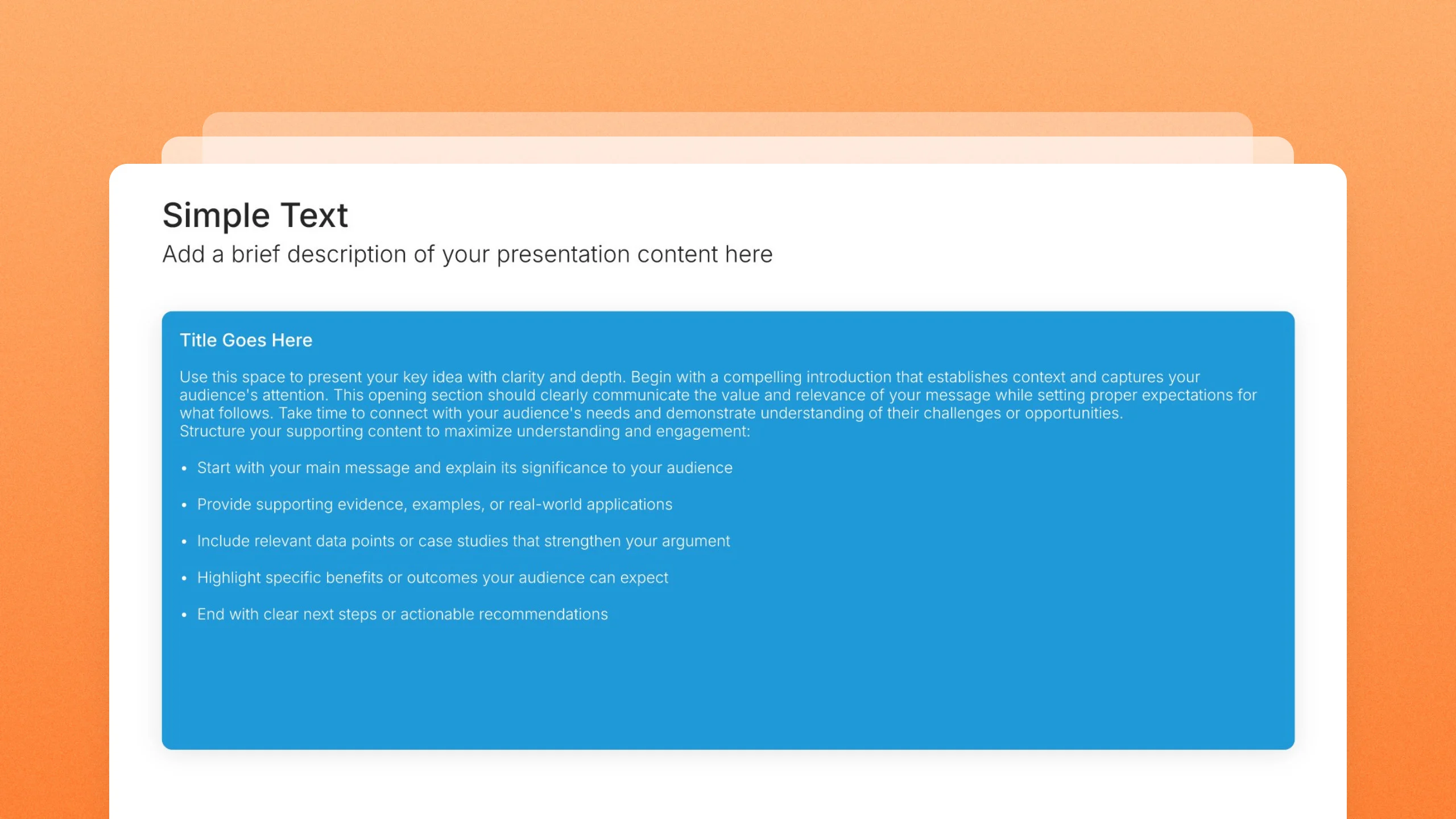 Simple text slides, 121 editable layouts