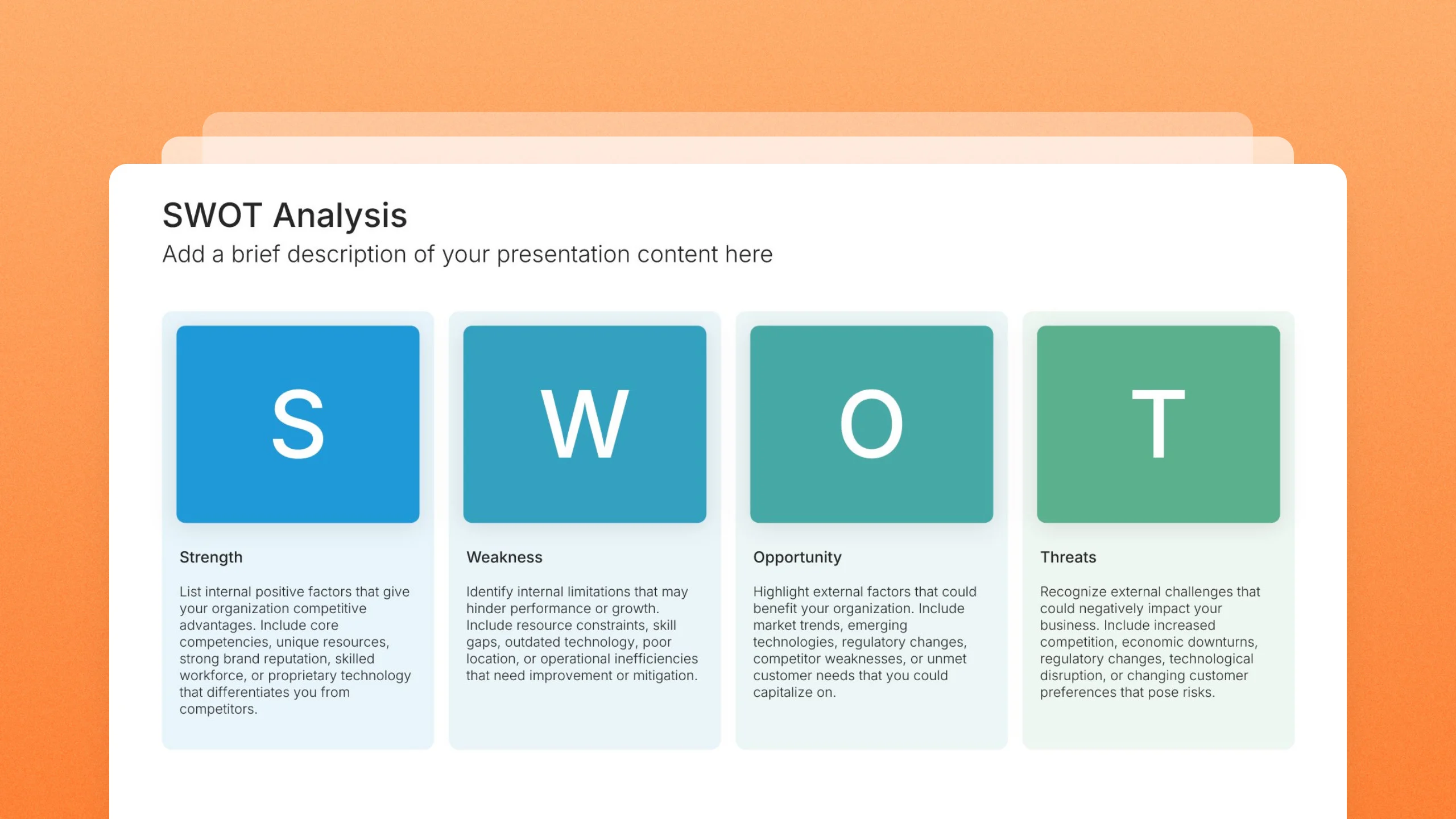 SWOT analysis slide templates, 24 editable layouts
