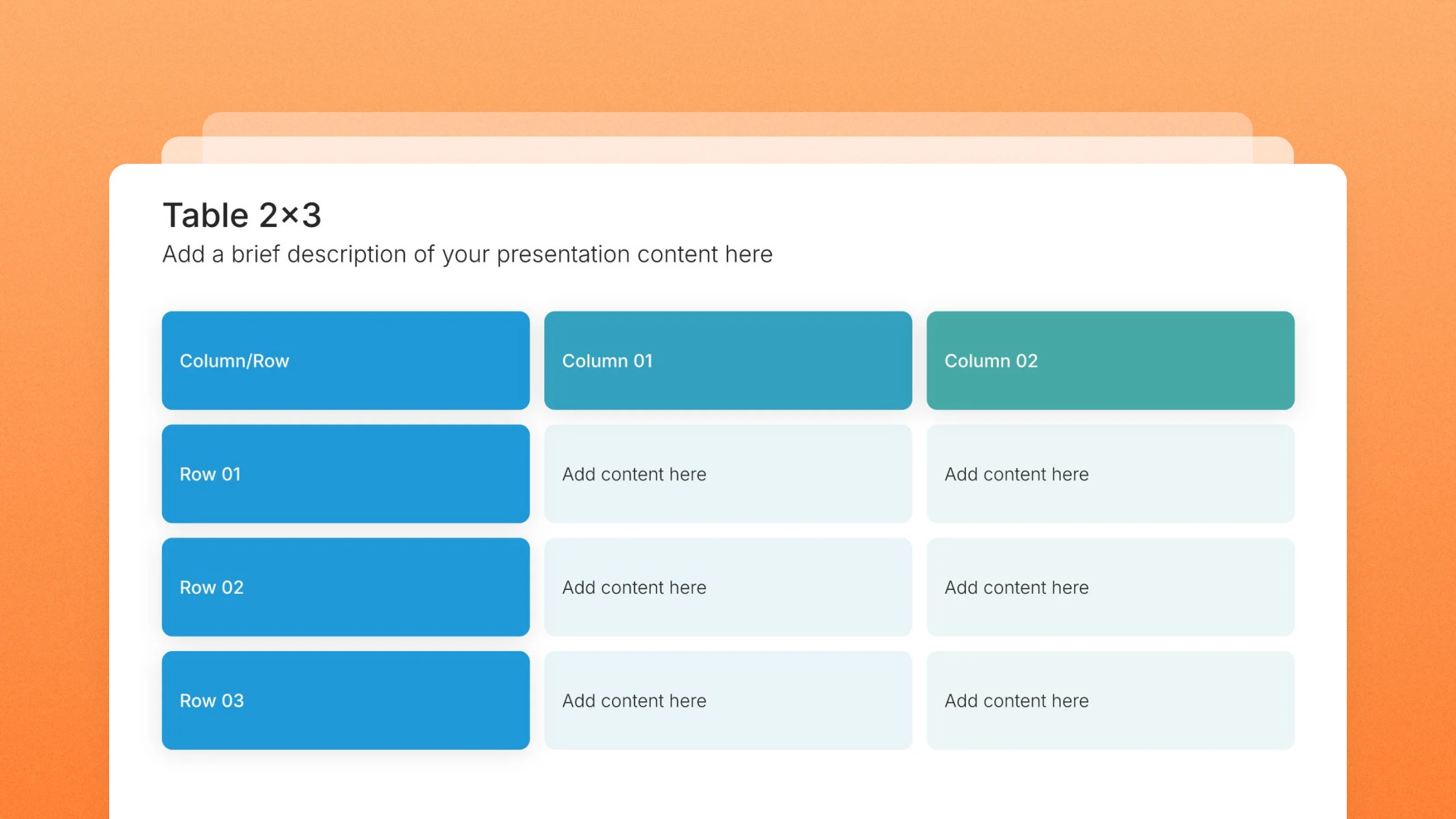 Table slide templates, 90 editable layouts