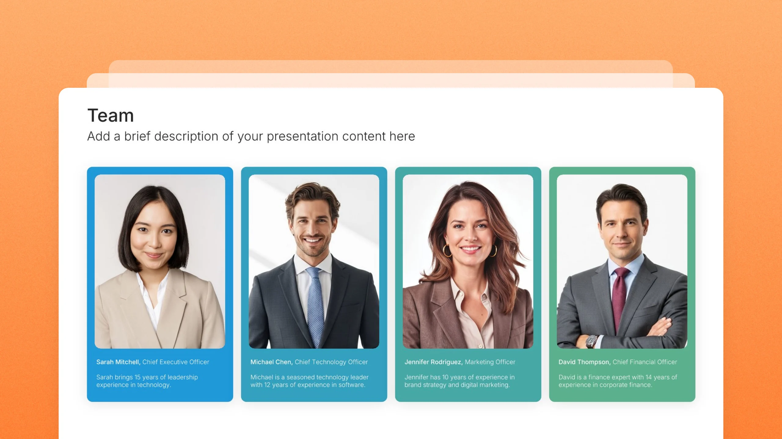 Team slide templates, 226 editable layouts