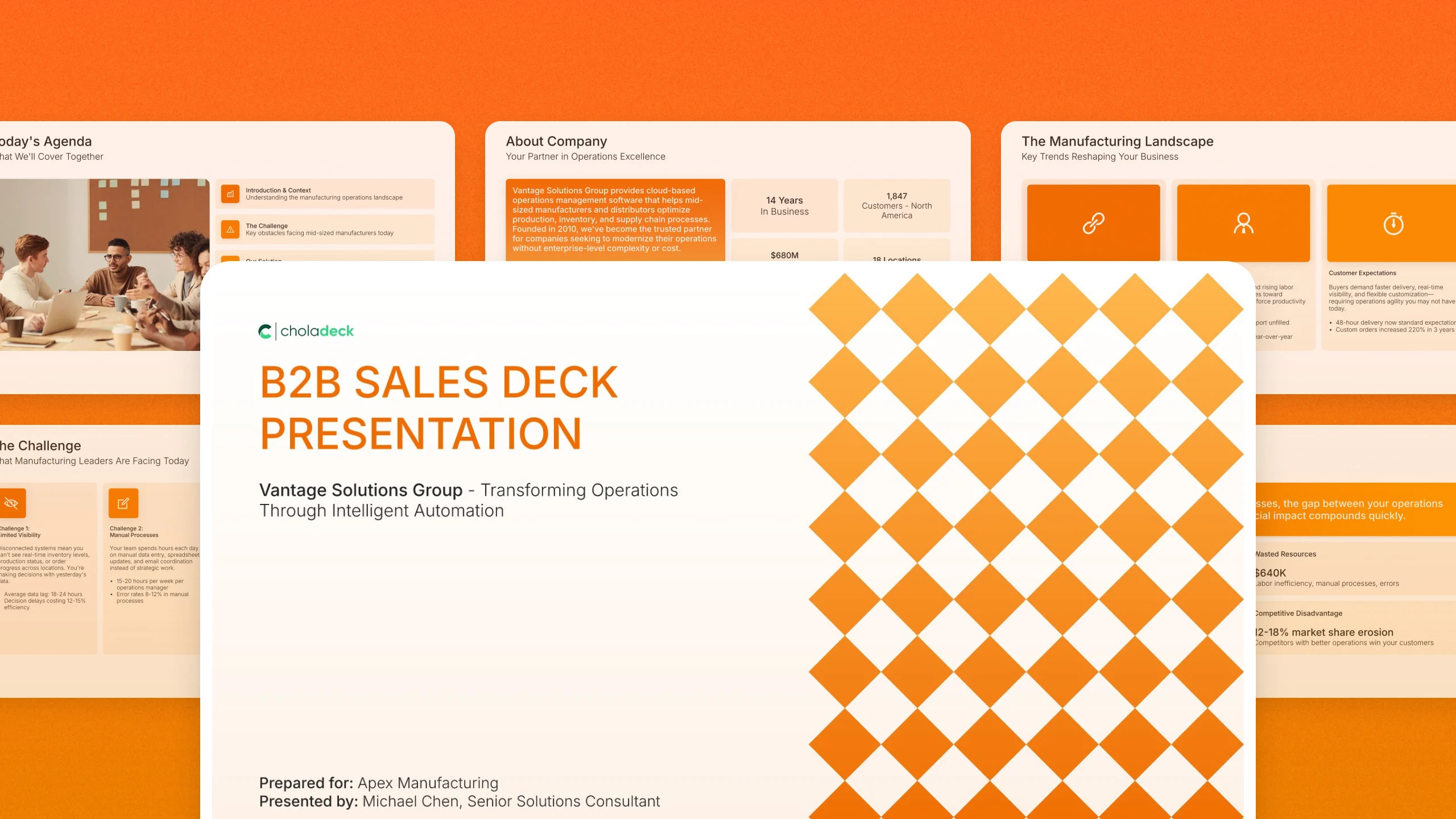 Sales deck template, 17 editable slides