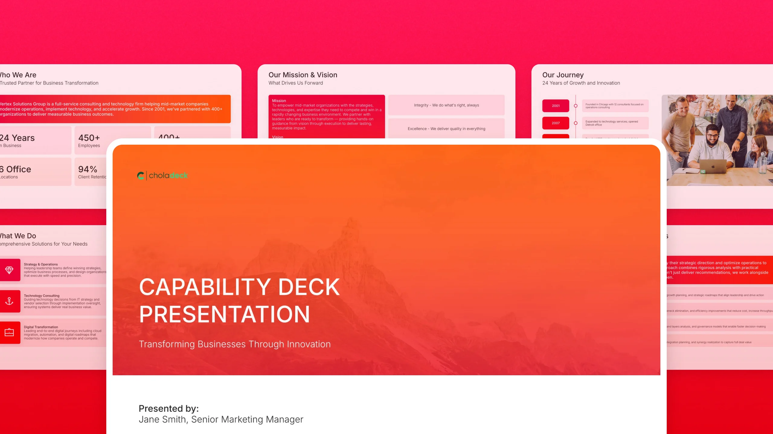 Capability deck template, 16 editable slides