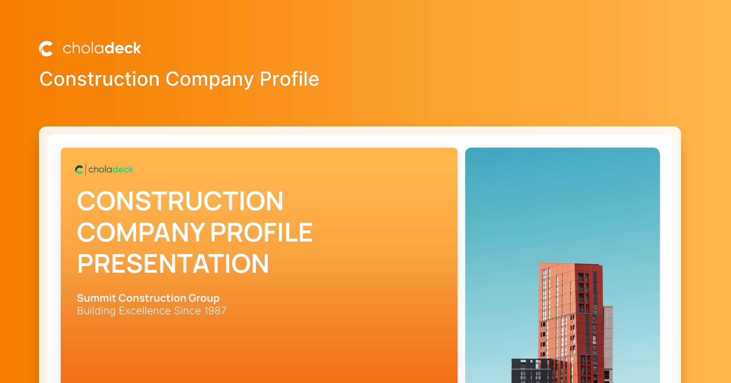 Construction Company Profile Template for Contractors