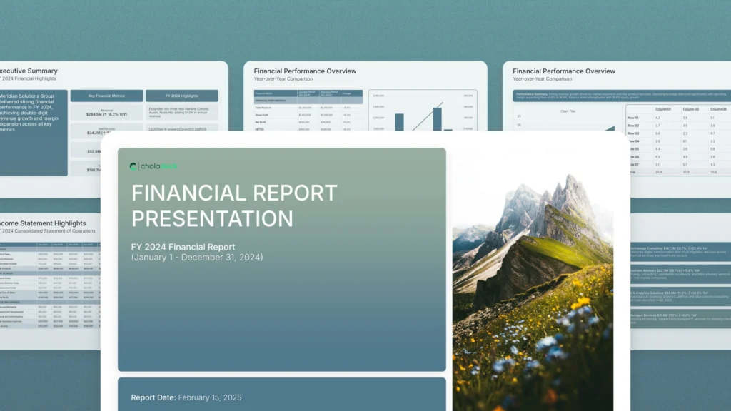 Financial report templates