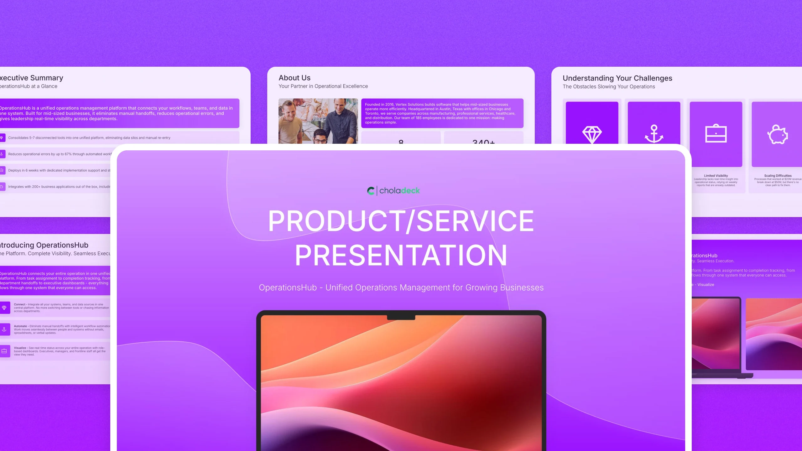 Product presentation template, 17 editable slides