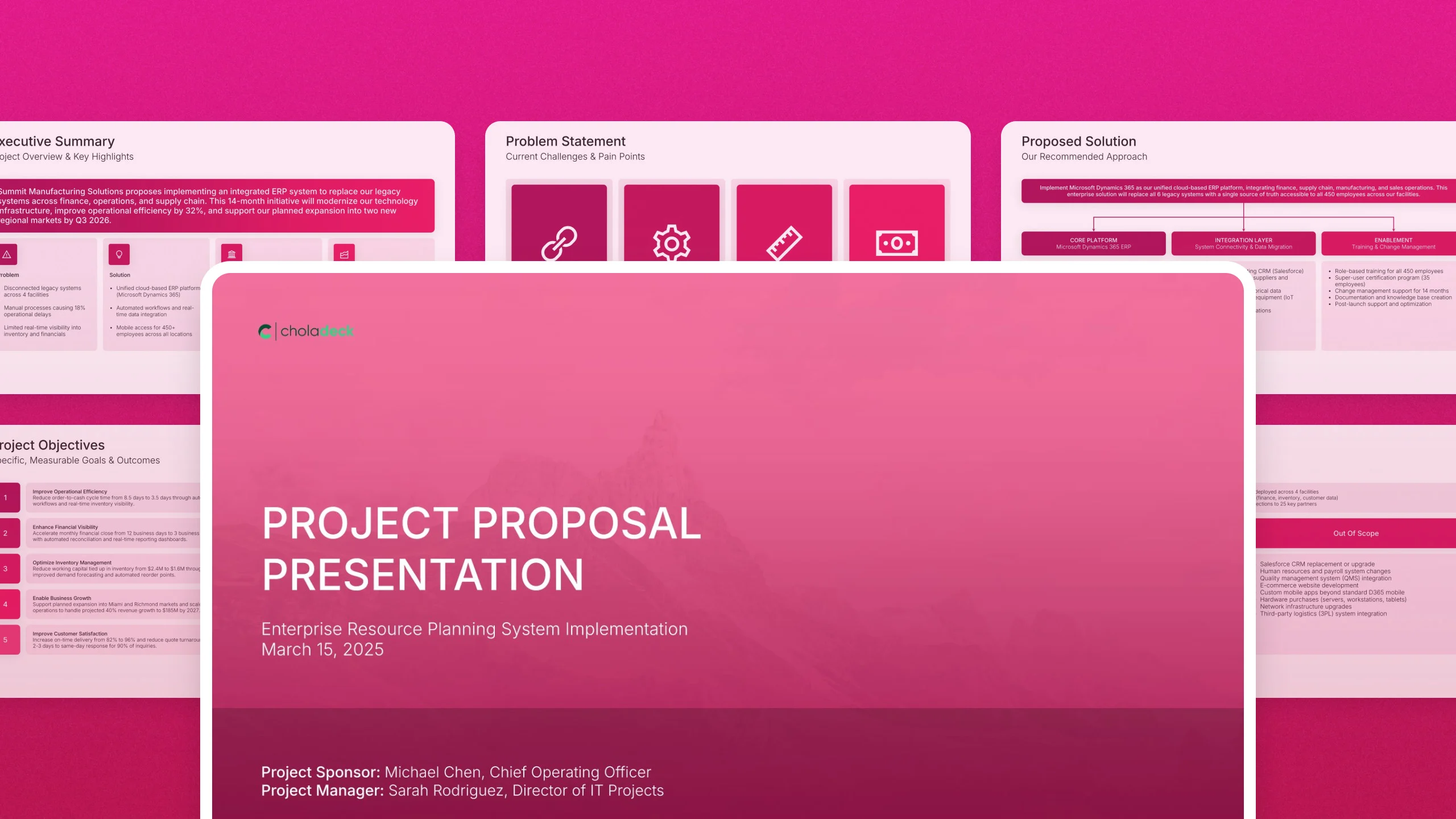 Project proposal presentation template, 19 editable slides