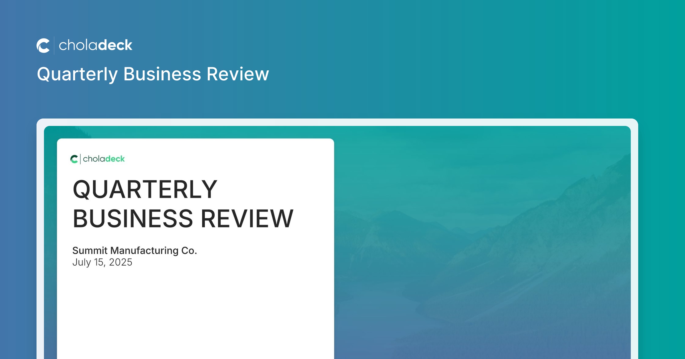 Quarterly Business Review (QBR) Presentation Template