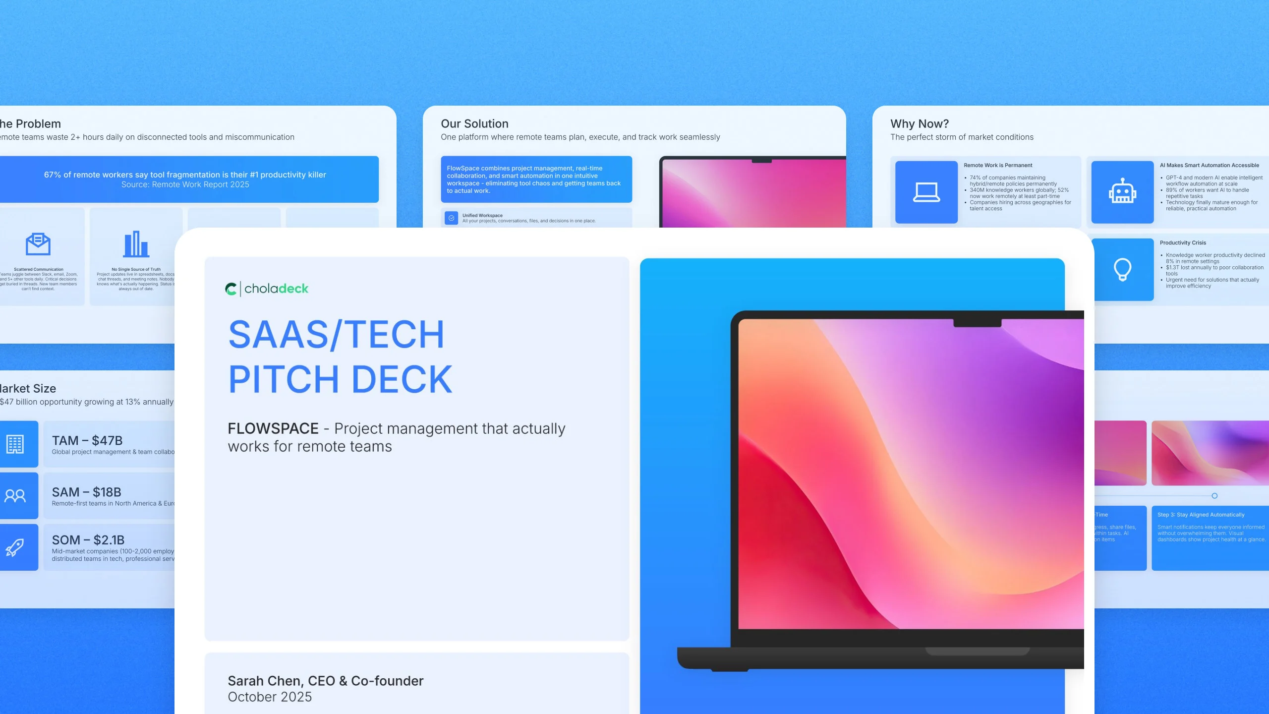 Series A pitch deck template, 18 editable slides