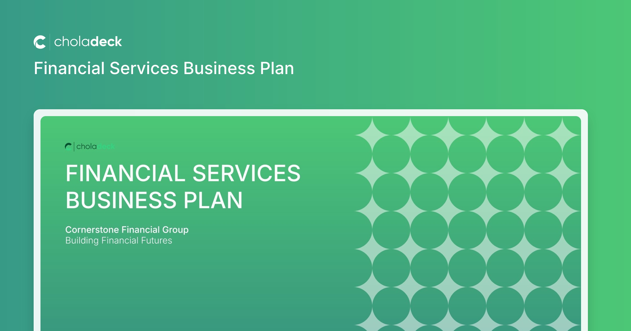 Financial Services Business Plan Template for Firms