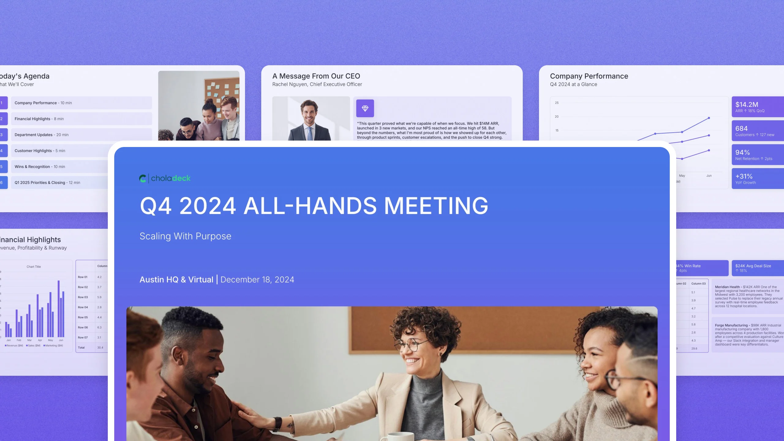 All hands meeting template, 15 editable slides