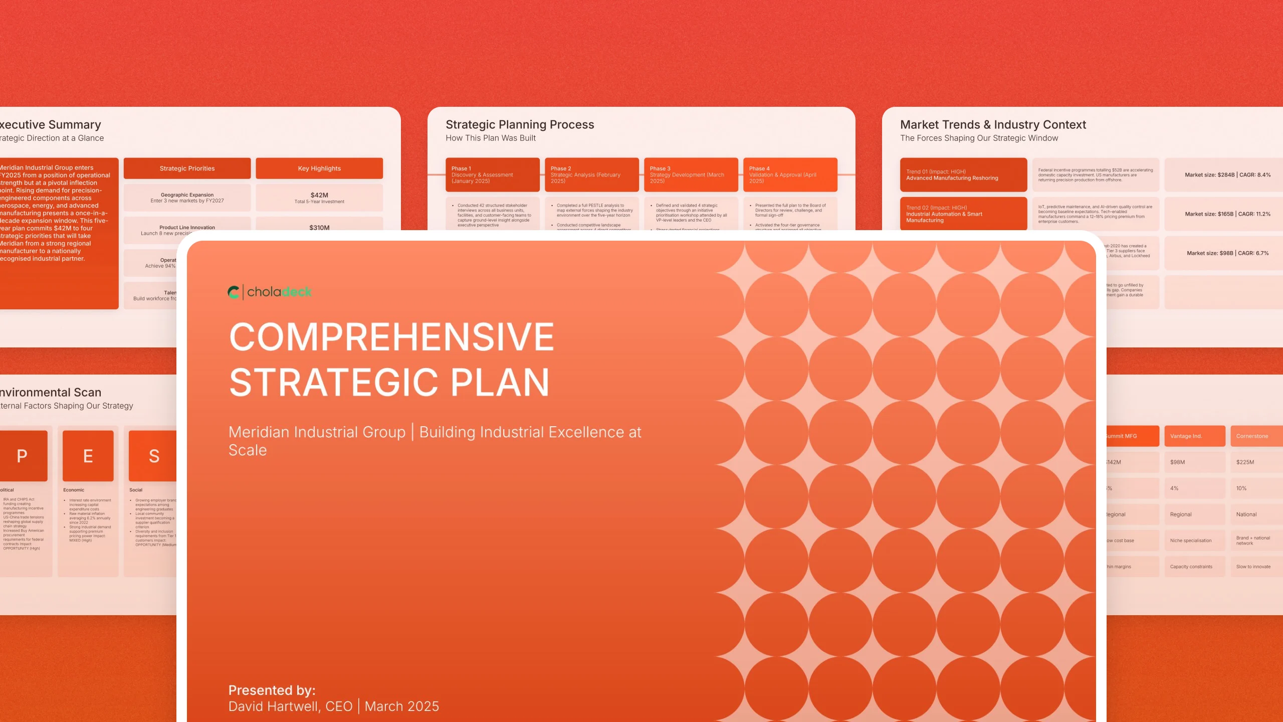 Company strategic plan template, 24 editable slides