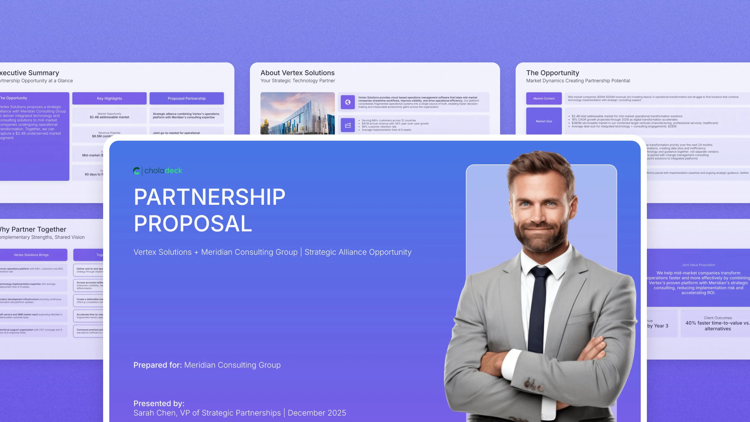 Partnership proposal template, 18 editable slides