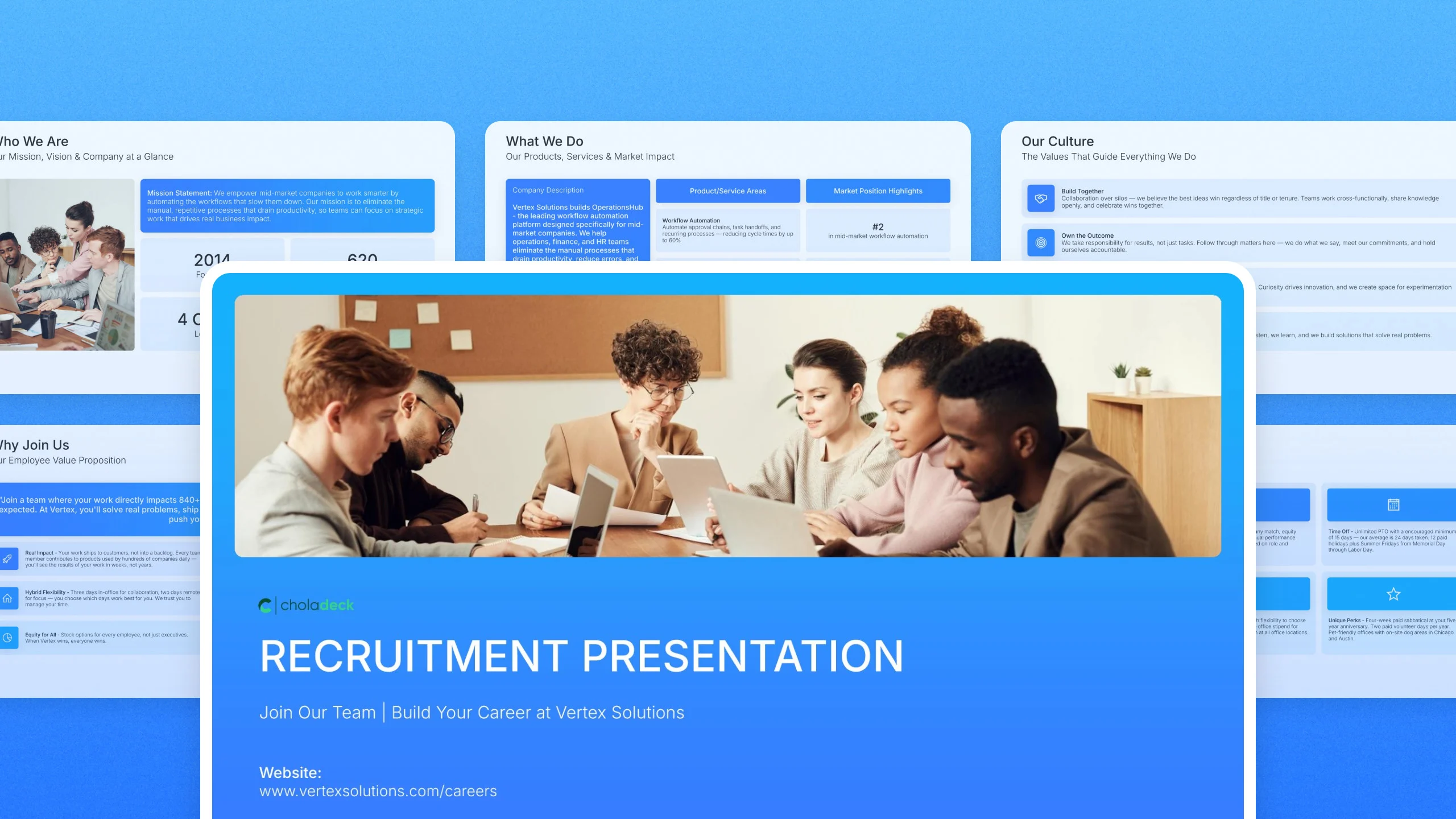 Recruitment presentation template, 12 editable slides