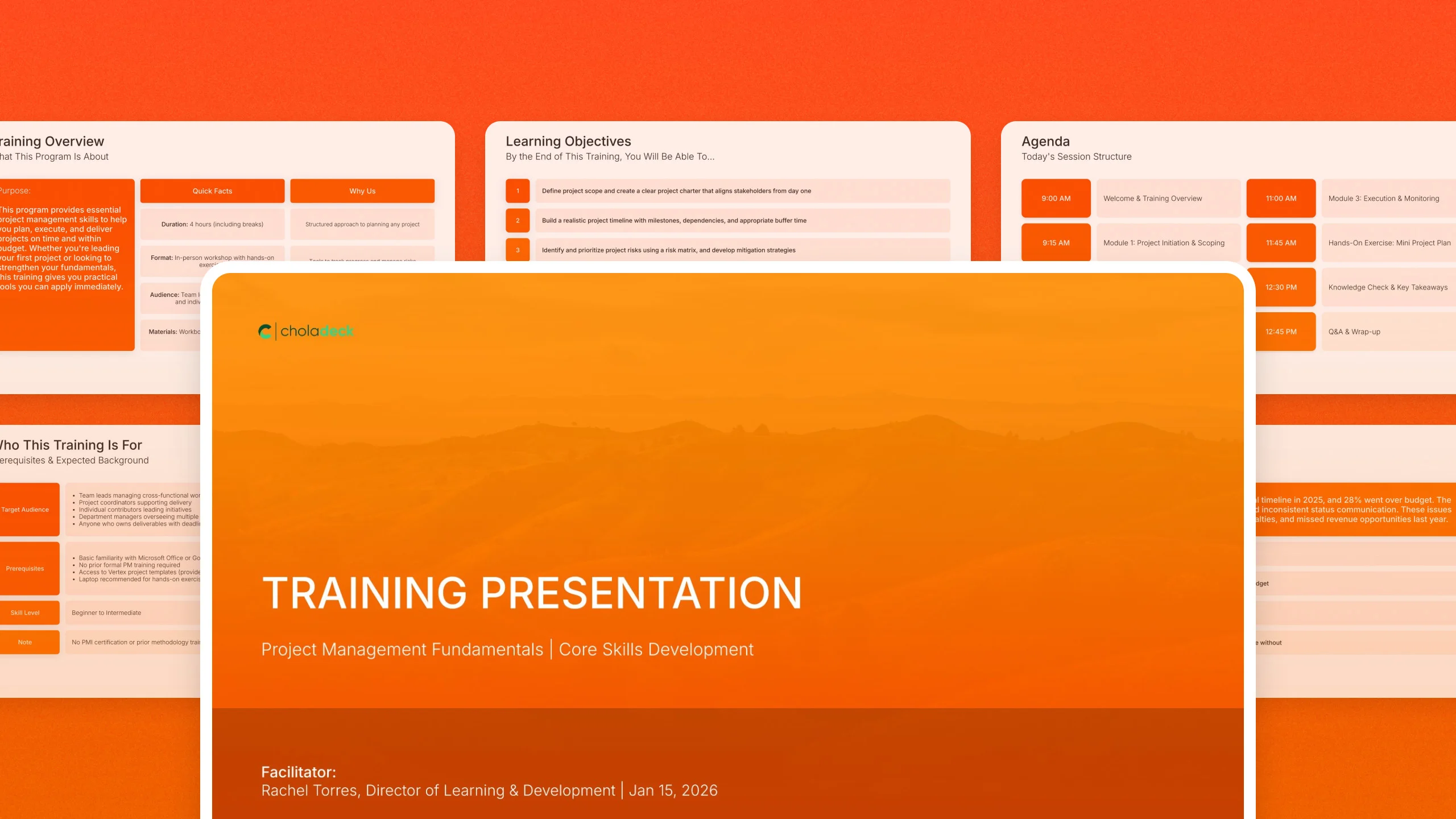 Training presentation template, 20 editable slides