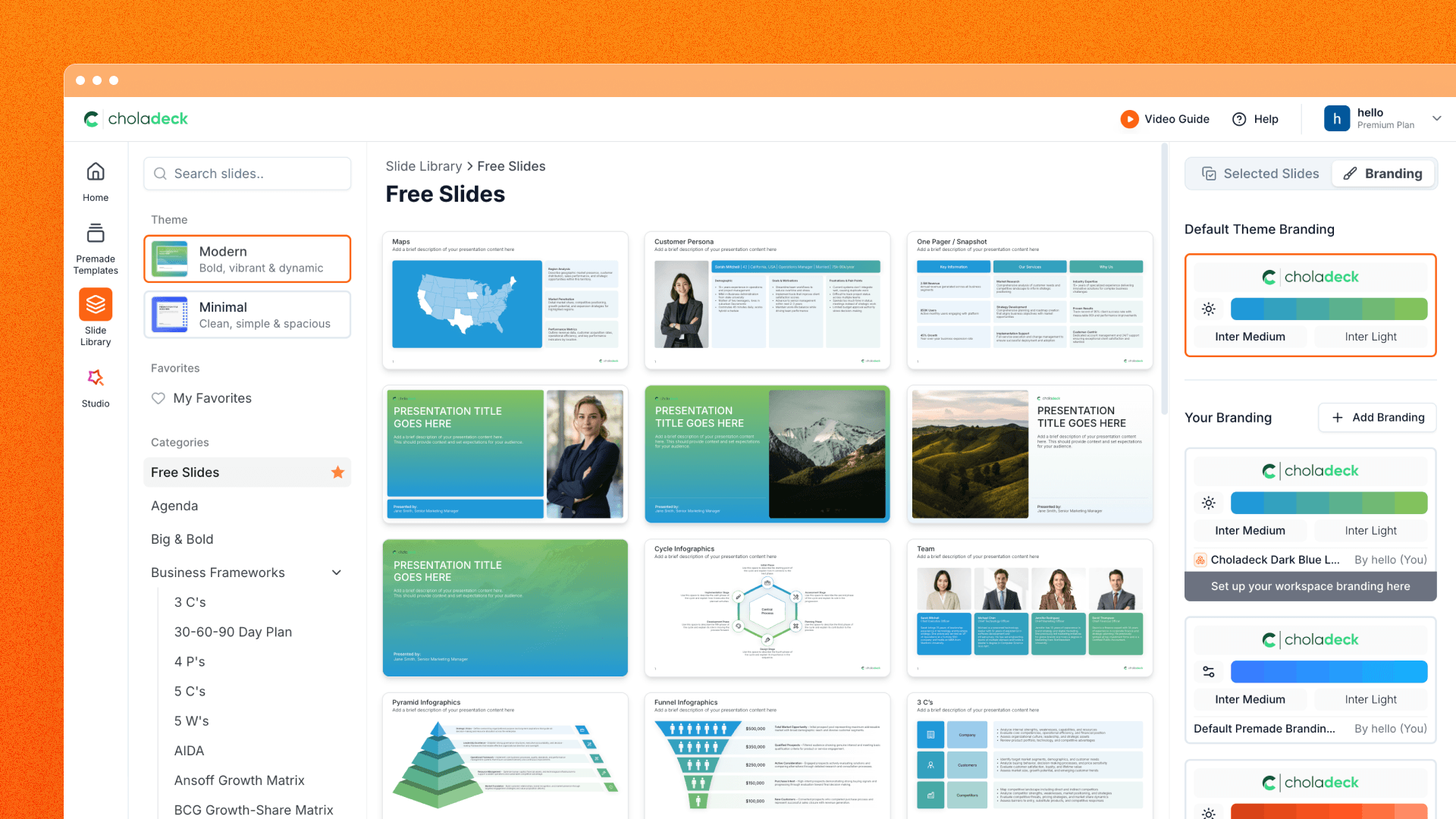Open a presentation from the Slide Library