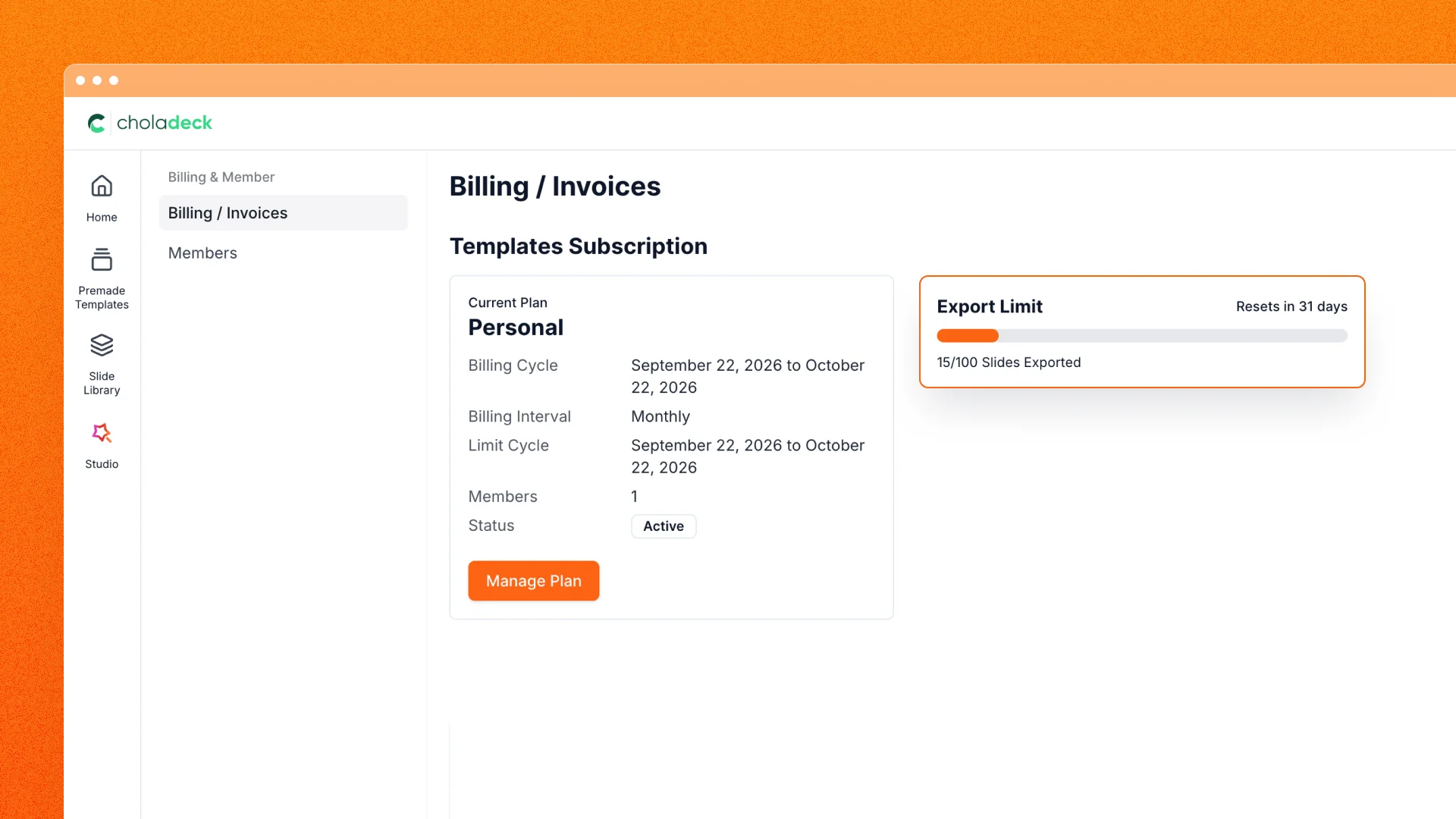 PDF exports skip the slide allowance