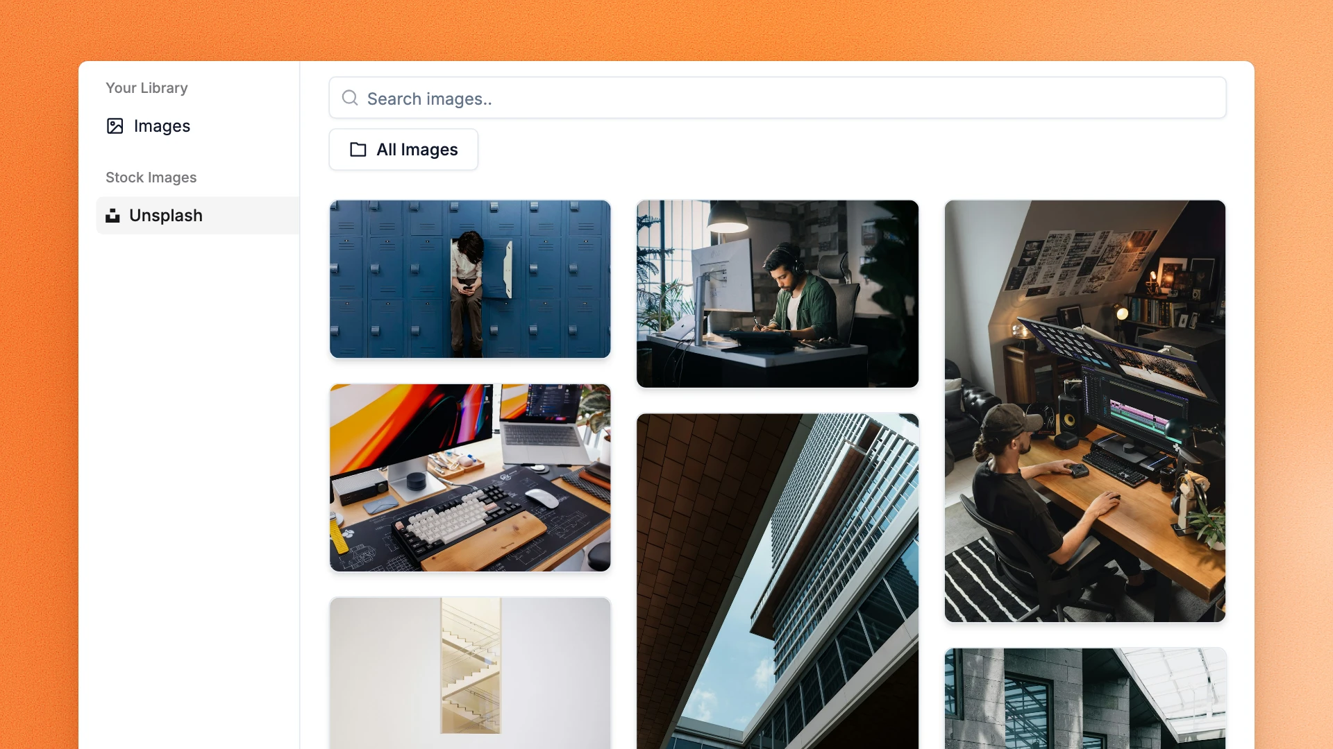 Choladeck image library with Unsplash stock photos